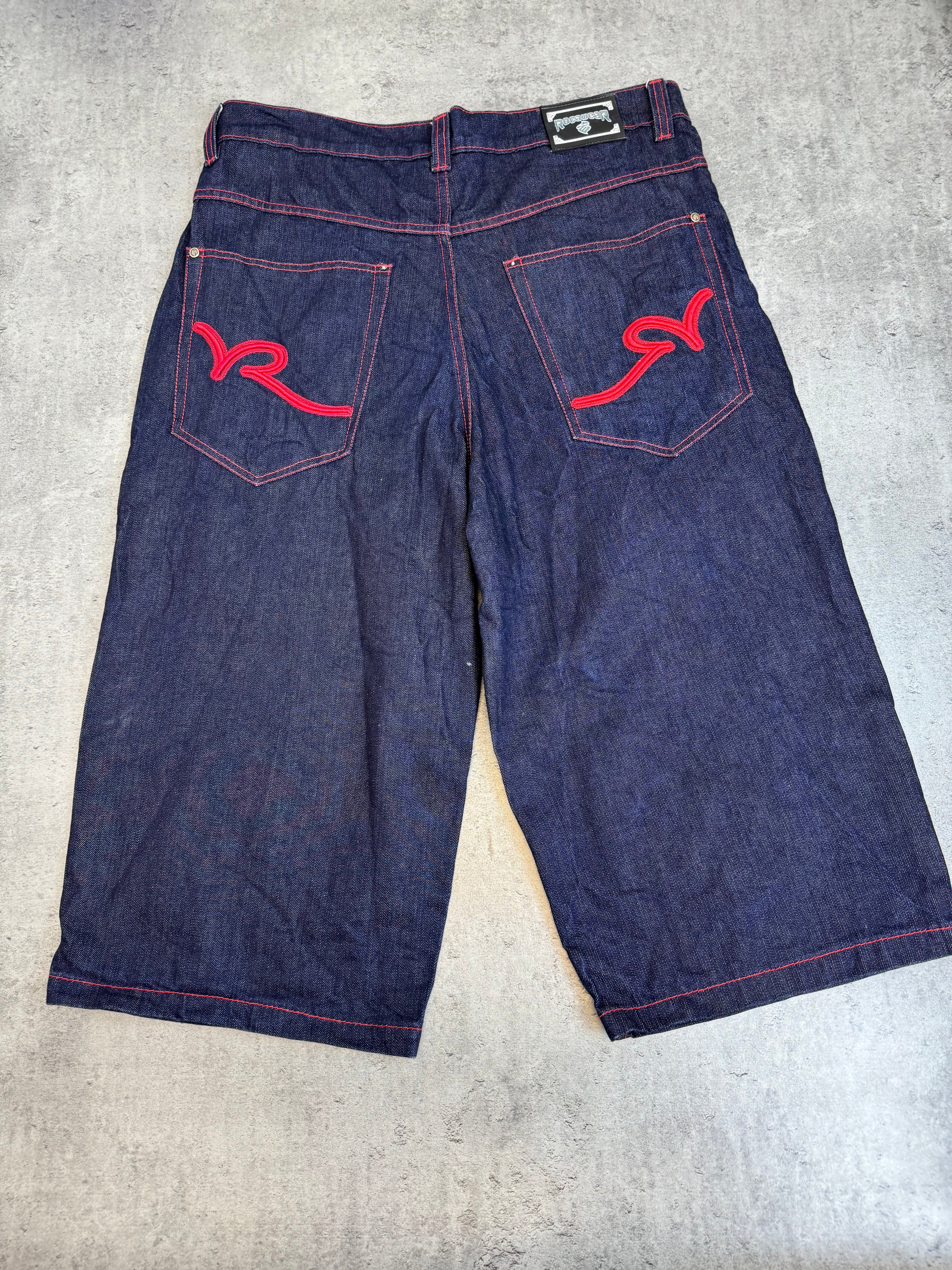 Rocawear vintage y2k baggy jorts szerokie spodenki jeansowe denim