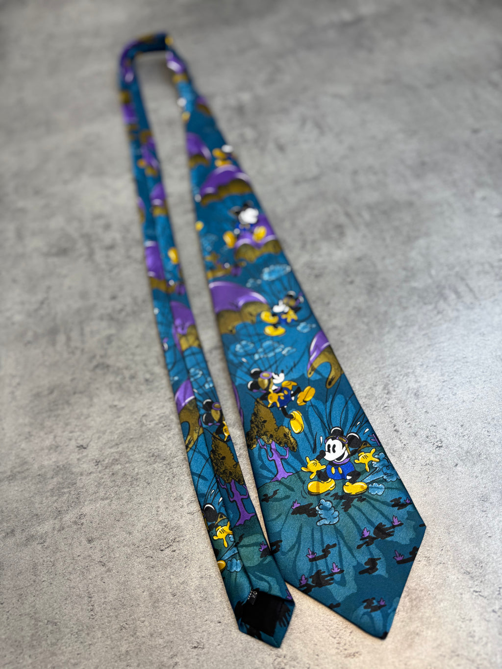 Vintage 90s Myszka Miki Mickey Mouse Krawat Tie Elegant Cartoon Fairy true vintage