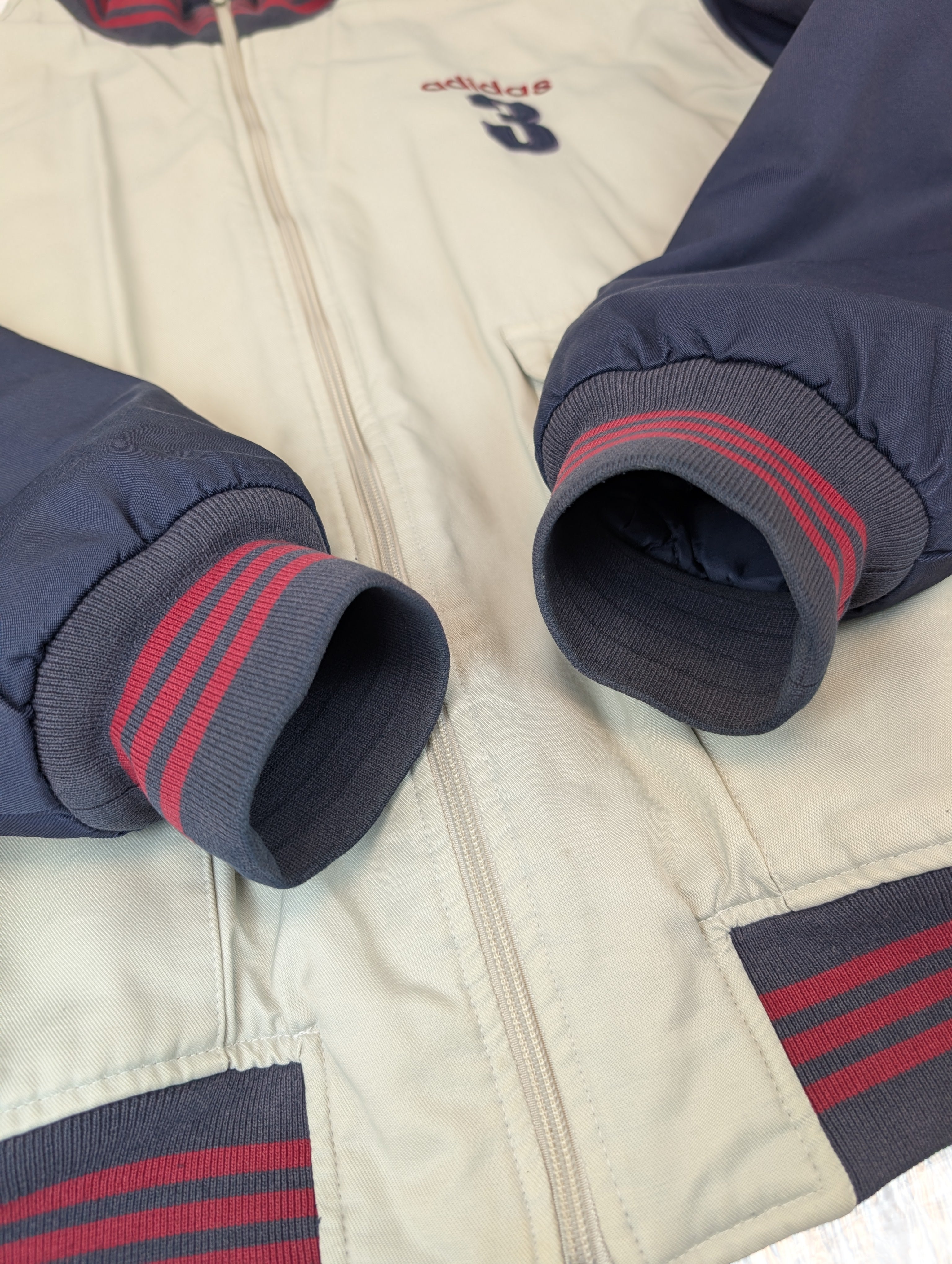 Vintage Oversized adidas 2XL kurtka Bomberka baseball varsity jacket oldschool