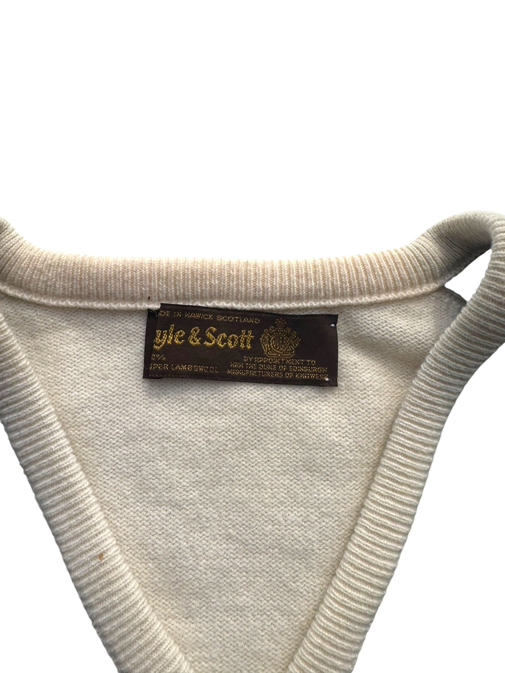 Lyle Scott Vintage 90s Lightweight Spring Wiosenny Sweter geometryczny wełniany