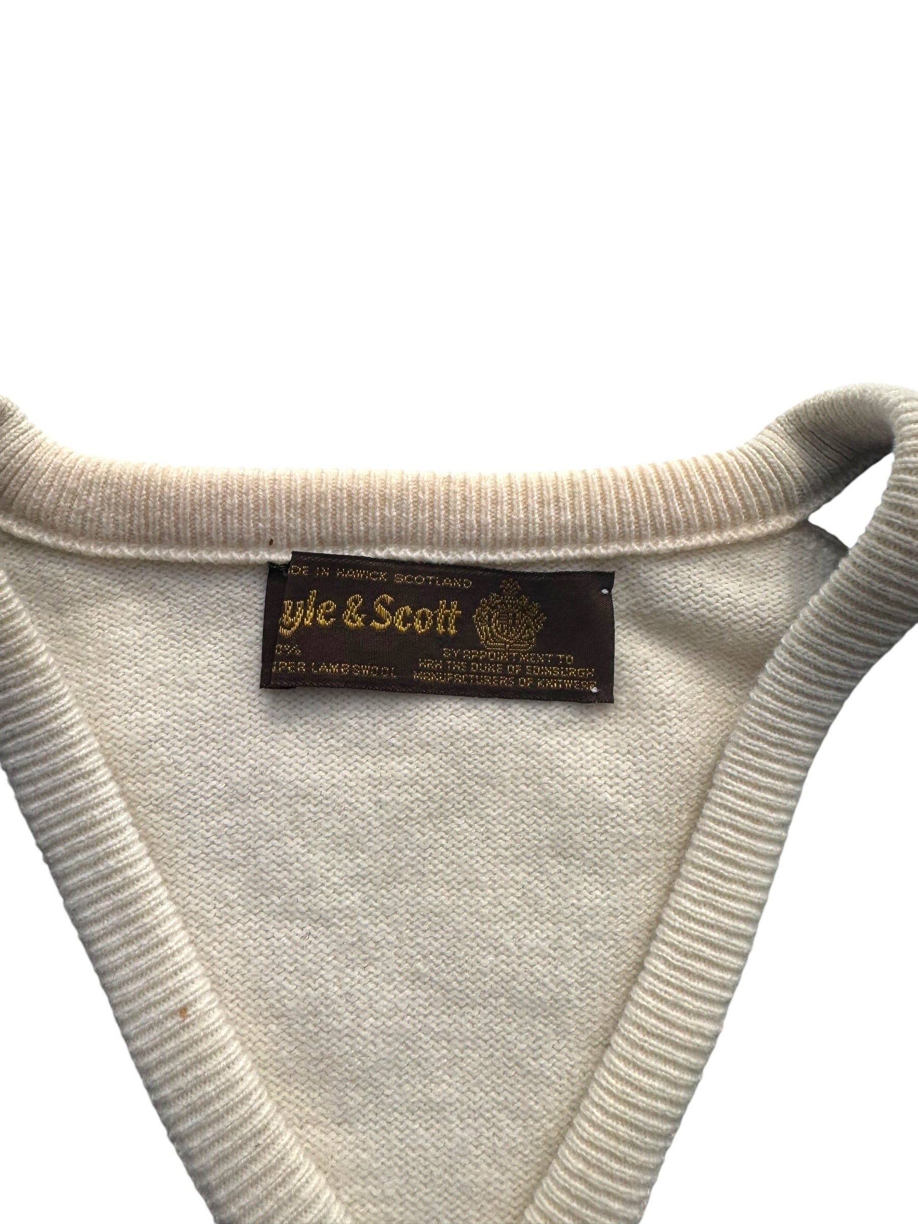 Lyle Scott Vintage 90s Lightweight Spring Wiosenny Sweter geometryczny wełniany
