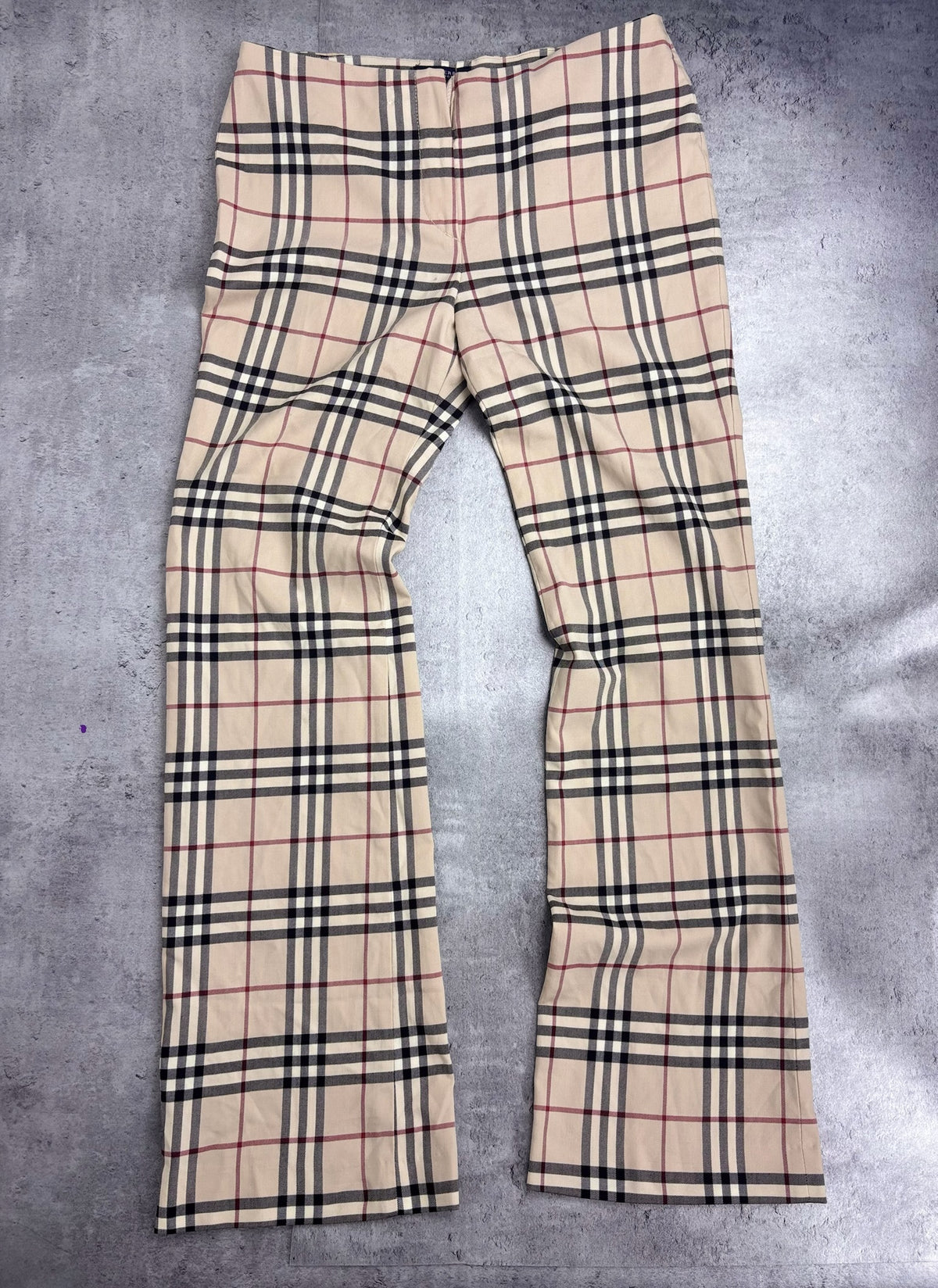 RARE Burberry 100% Wool Flared Pants Premium Designer HighEnd Checkered Spodnie Eleganckie Wełniane
