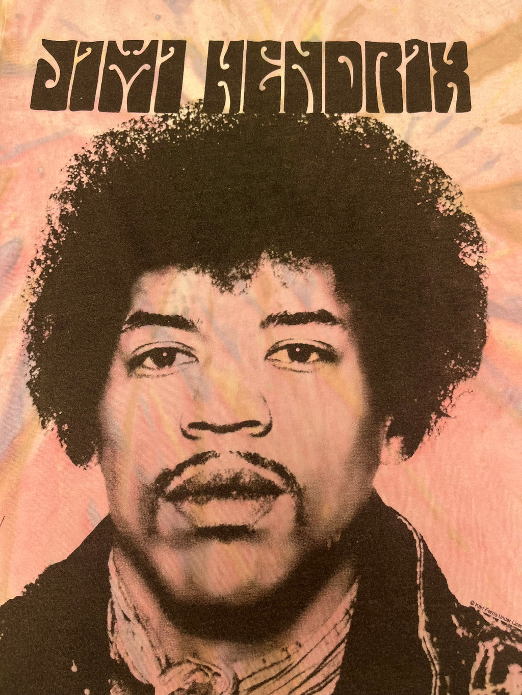 Tie Dye Jimi Hendrix Psychedelic Rock T-shirt Hippie Karl Ferris koszulka koncertowa Band Tee Big Print