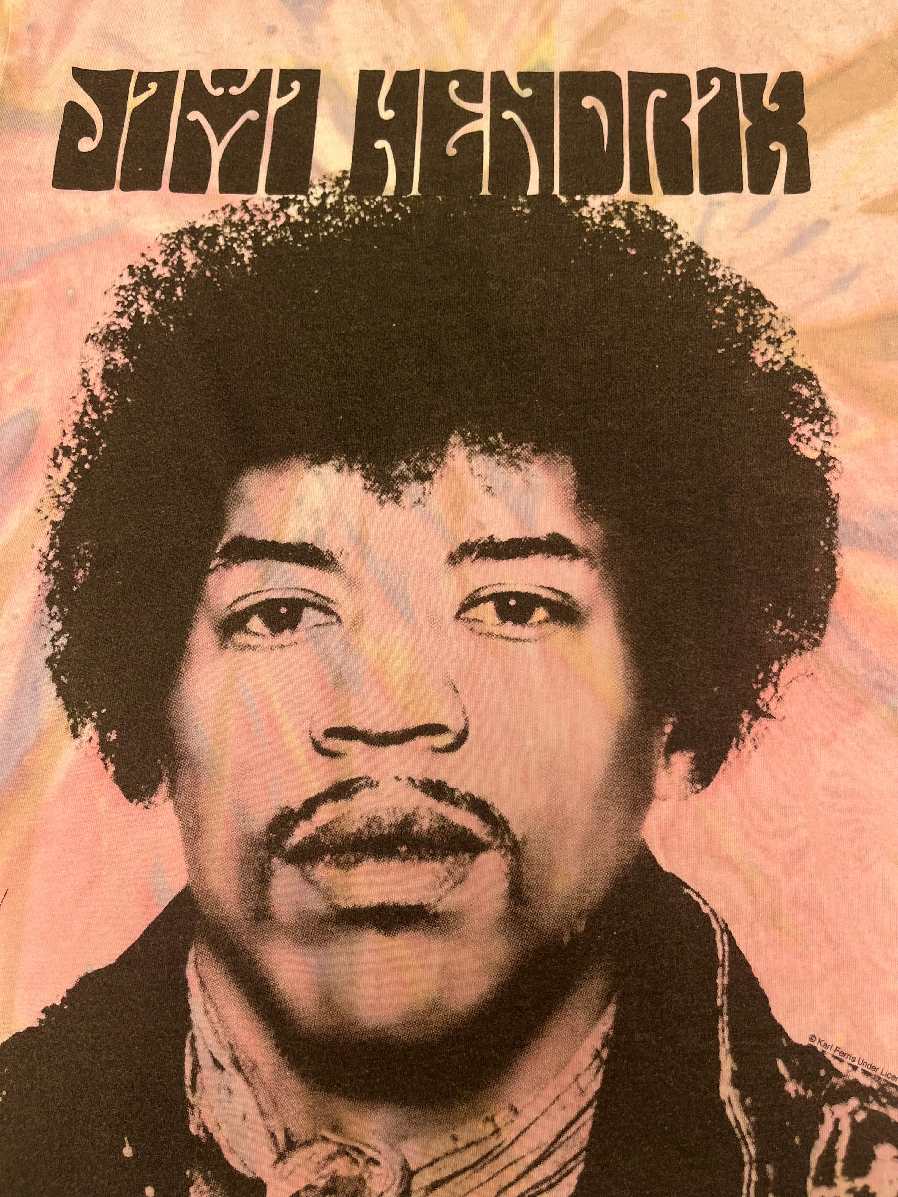 Tie Dye Jimi Hendrix Psychedelic Rock T-shirt Hippie Karl Ferris koszulka koncertowa Band Tee Big Print