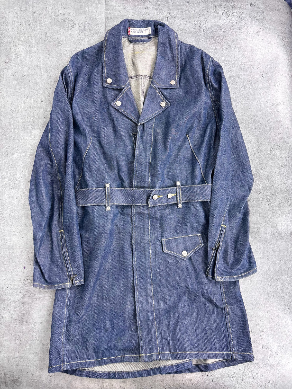 Ultra Rare Levi’s Engineered Denim Jean Trench Coach Płaszcz Jeansowy Vintage 2002 y2k