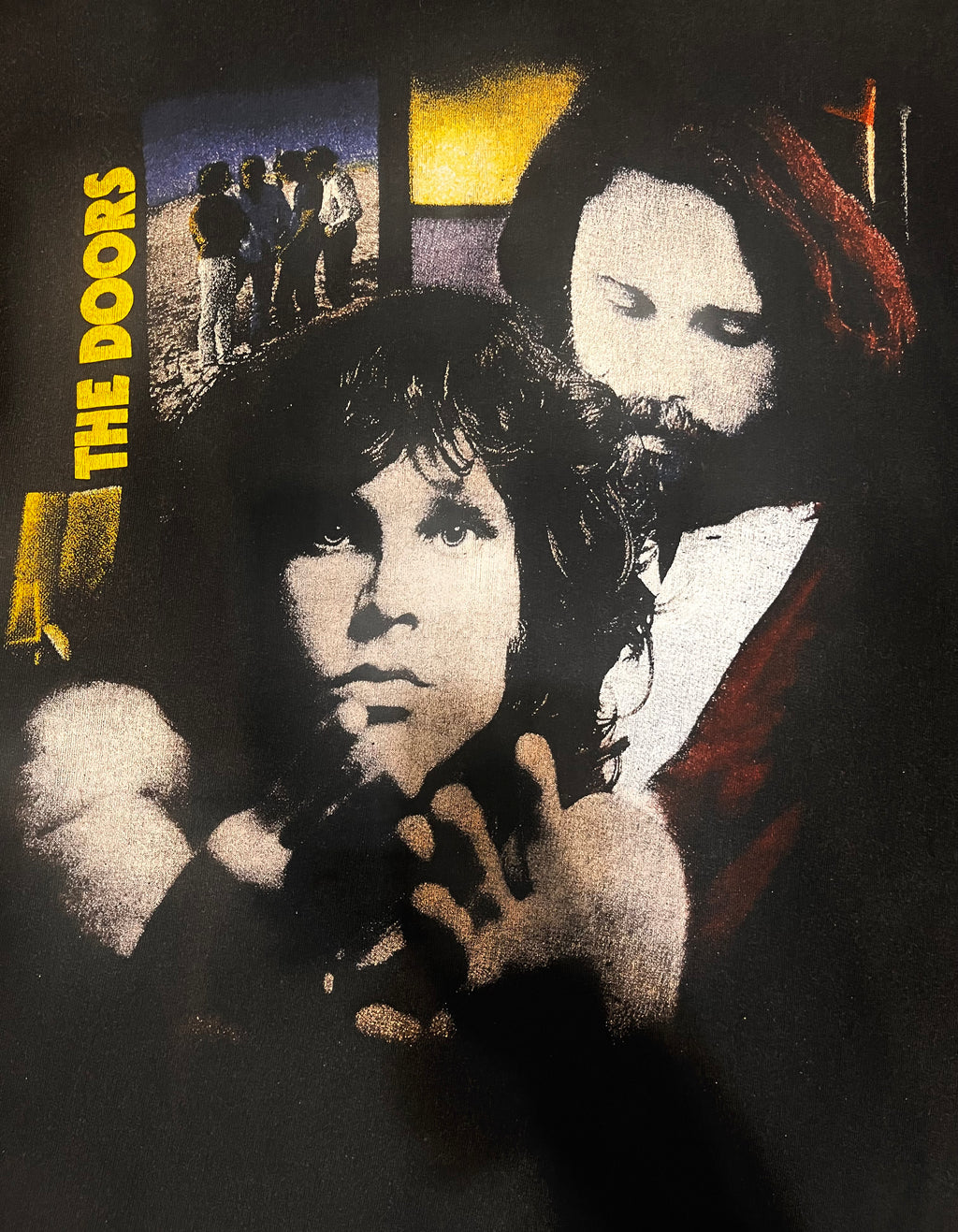 1990s The Doors Jim Morrison hoodie bluza z kapturem z dwustronnym nadrukiem i cytatem