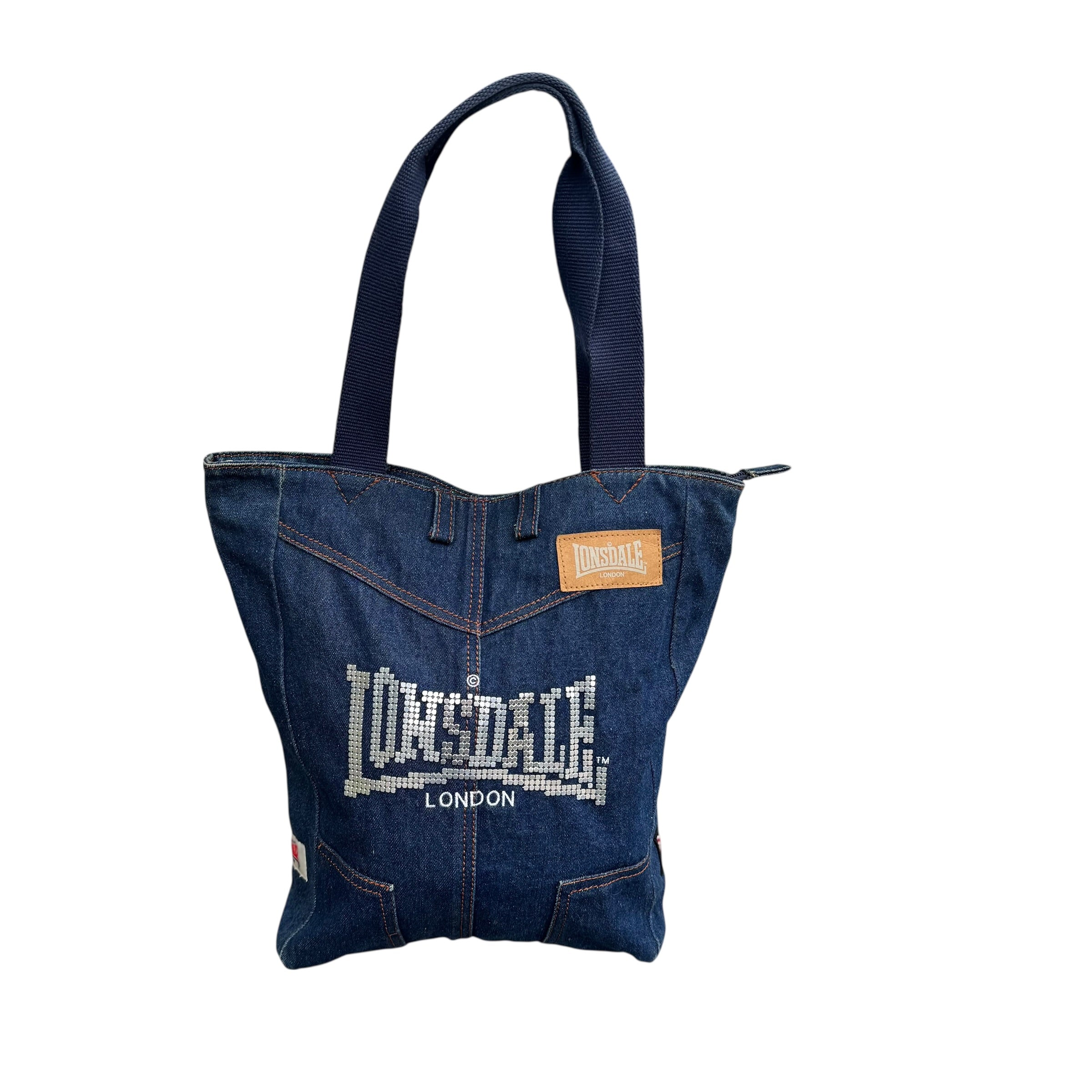 Lonsdale vintage torba jeansowa torebka y2k błyszcząca retro bling Britney Spears