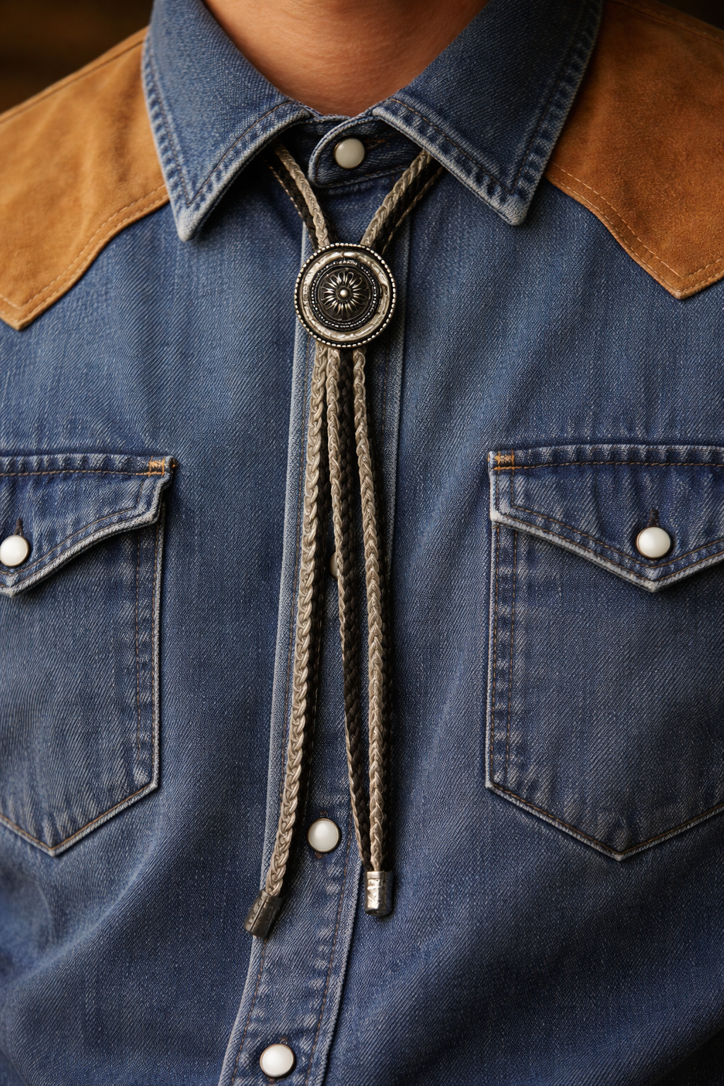 Kowbojski krawat-bolo western style cowboy 1990s