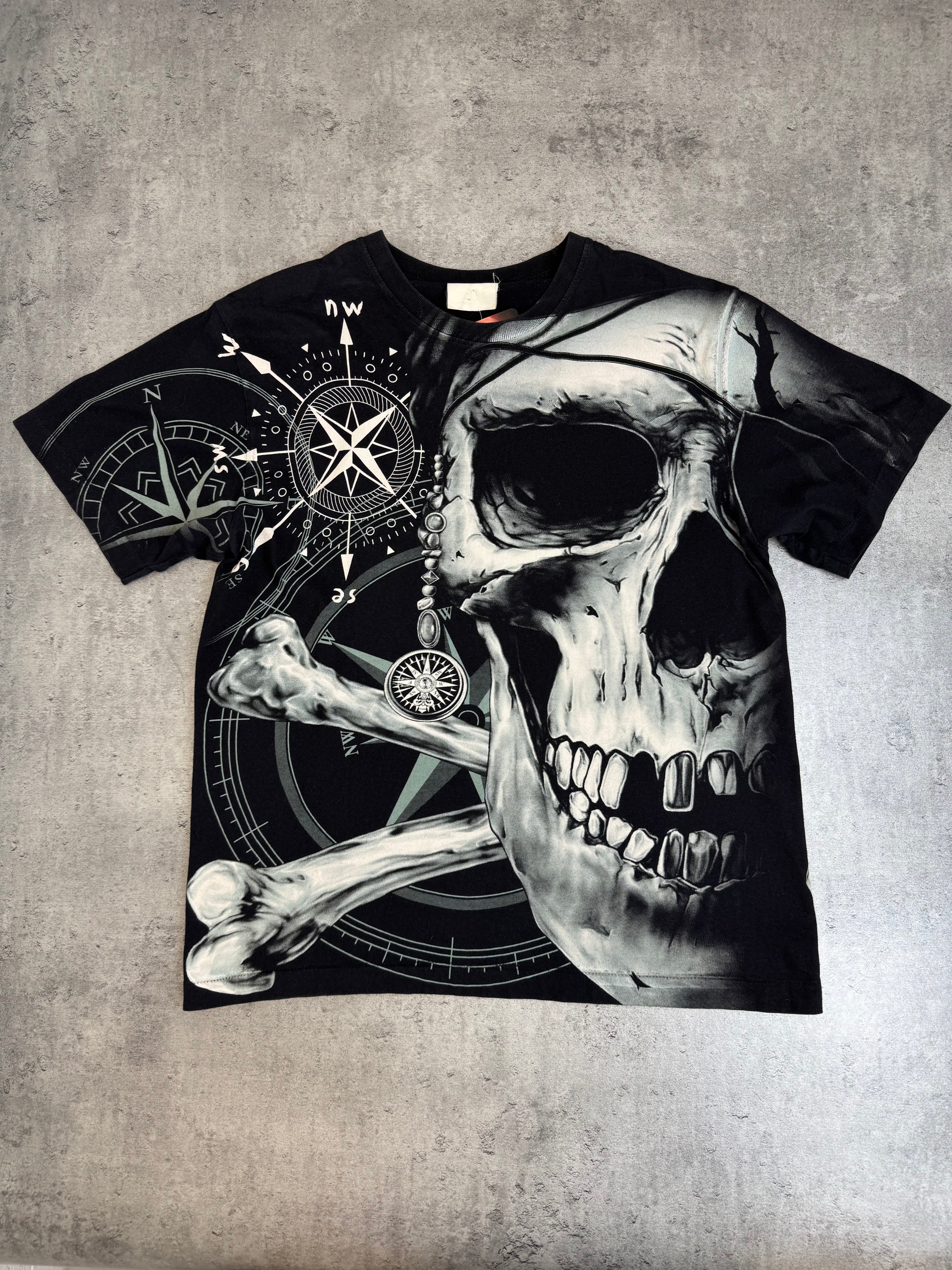 Single stiched vintage AOP koszulka skull grunge southpole czacha