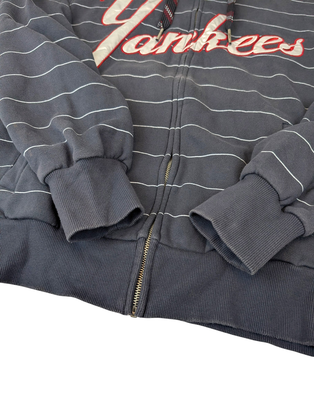New York Yankees Y2K Zip Up hooded fleece 2000s mlb baseball