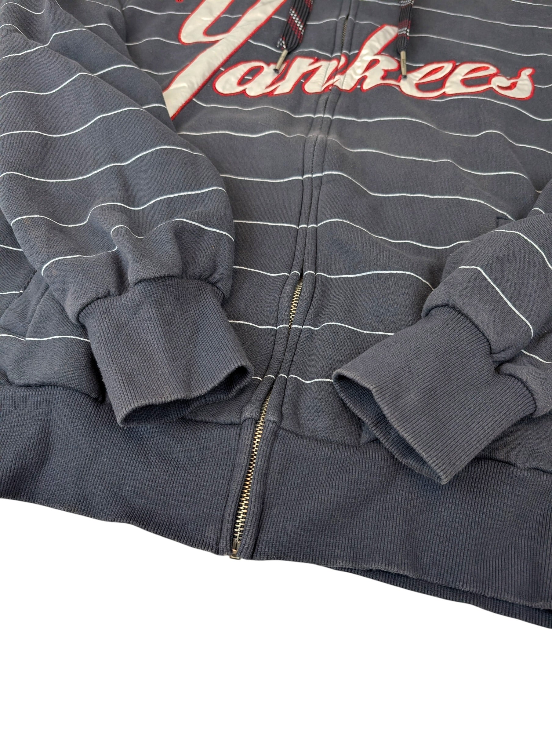 New York Yankees Y2K Zip Up hooded fleece 2000s mlb baseball