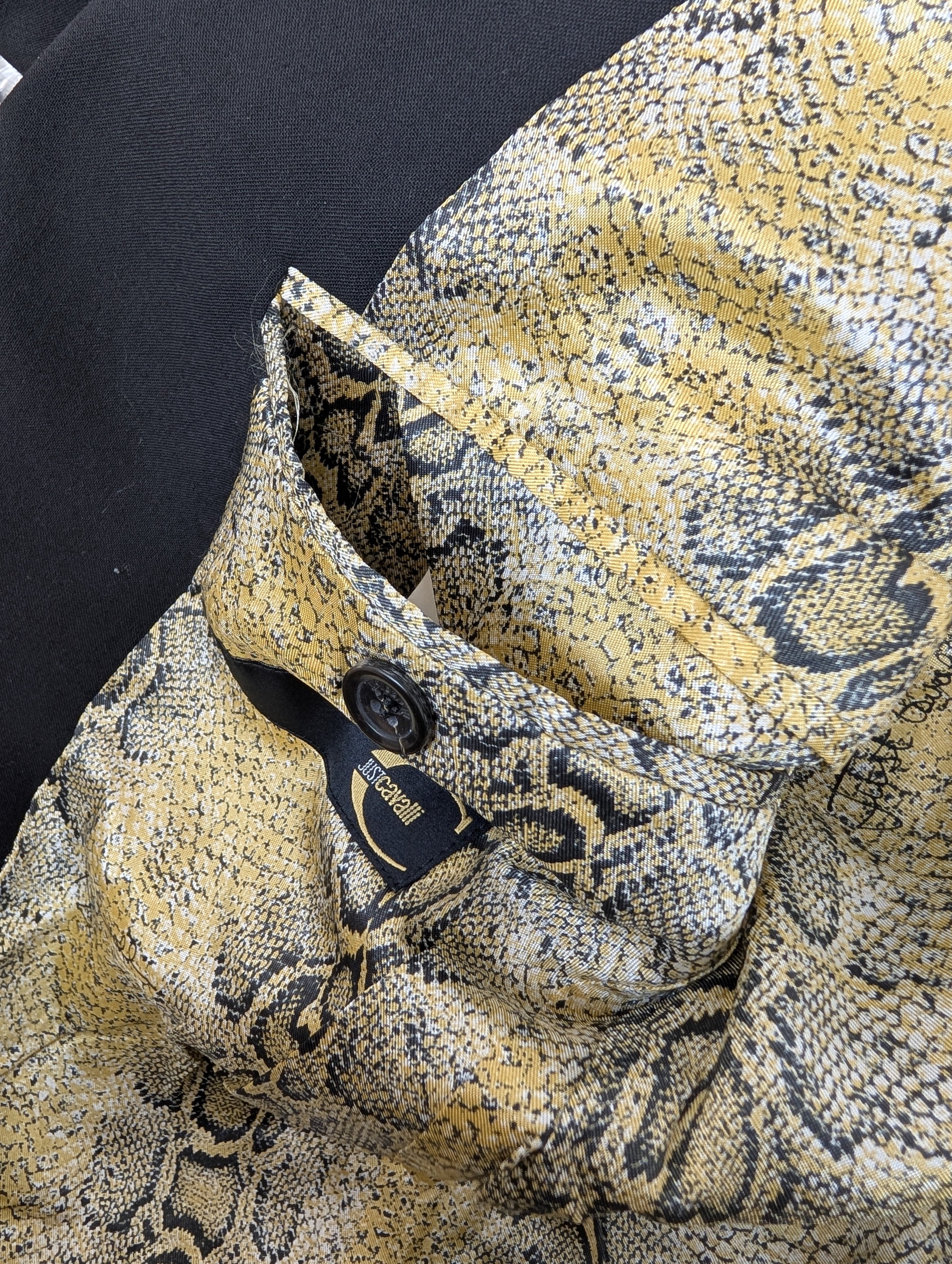 Just Cavalli Roberto Marynarka Wełniana wełniana podszewka snake lining żakiet