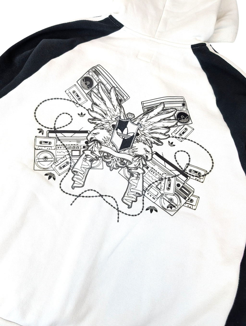 2005 Adidas Grafitti Y2K Rozpinana Bluza z Kaputrem Grafika retro oldschool skater
