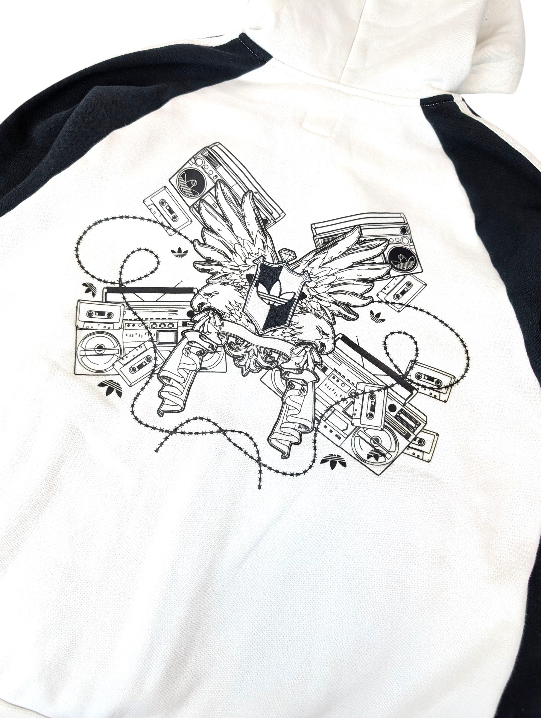 2005 Adidas Grafitti Y2K Rozpinana Bluza z Kaputrem Grafika retro oldschool skater