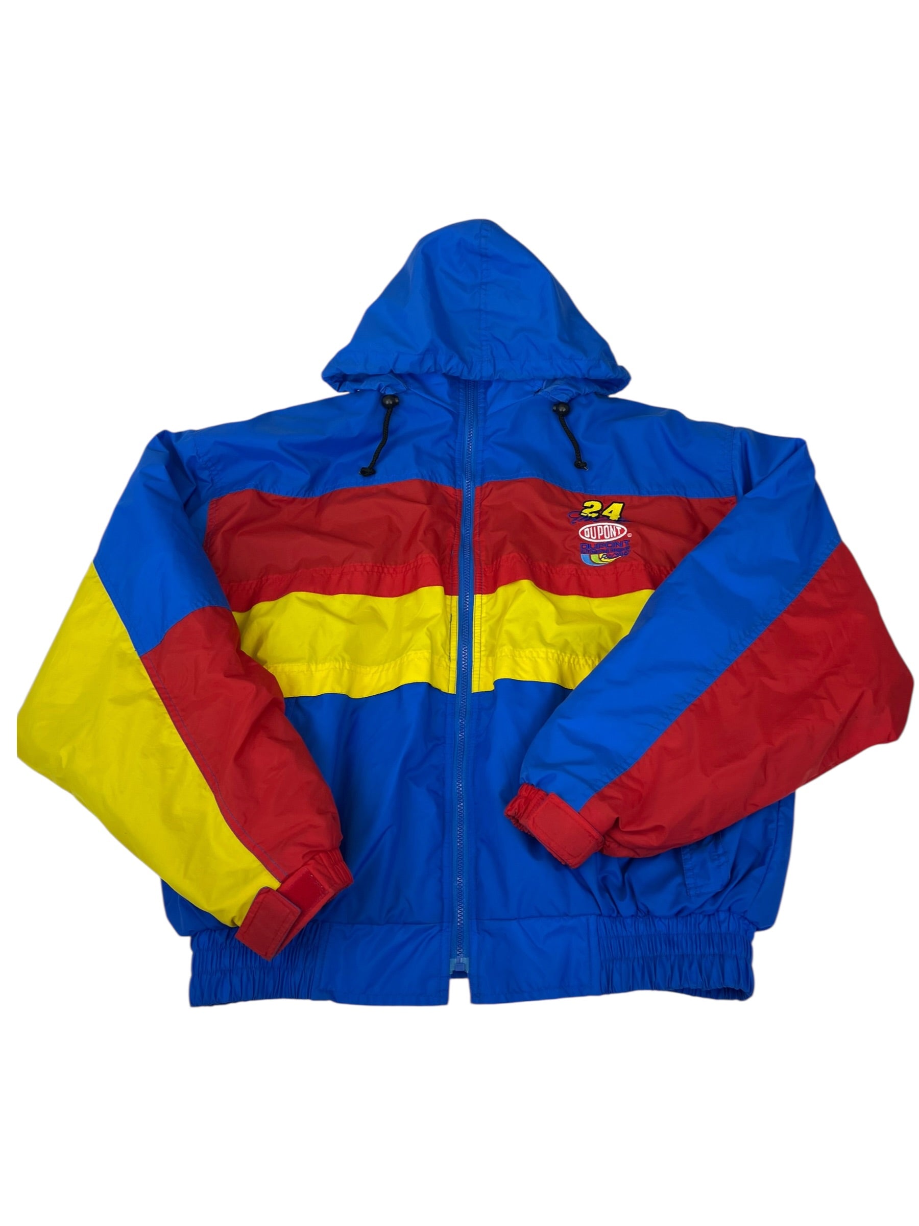 Jeff Gordon NASCAR kurtka wyścigowa amerykańska z kapturem wiatrówka polar vintage 90s