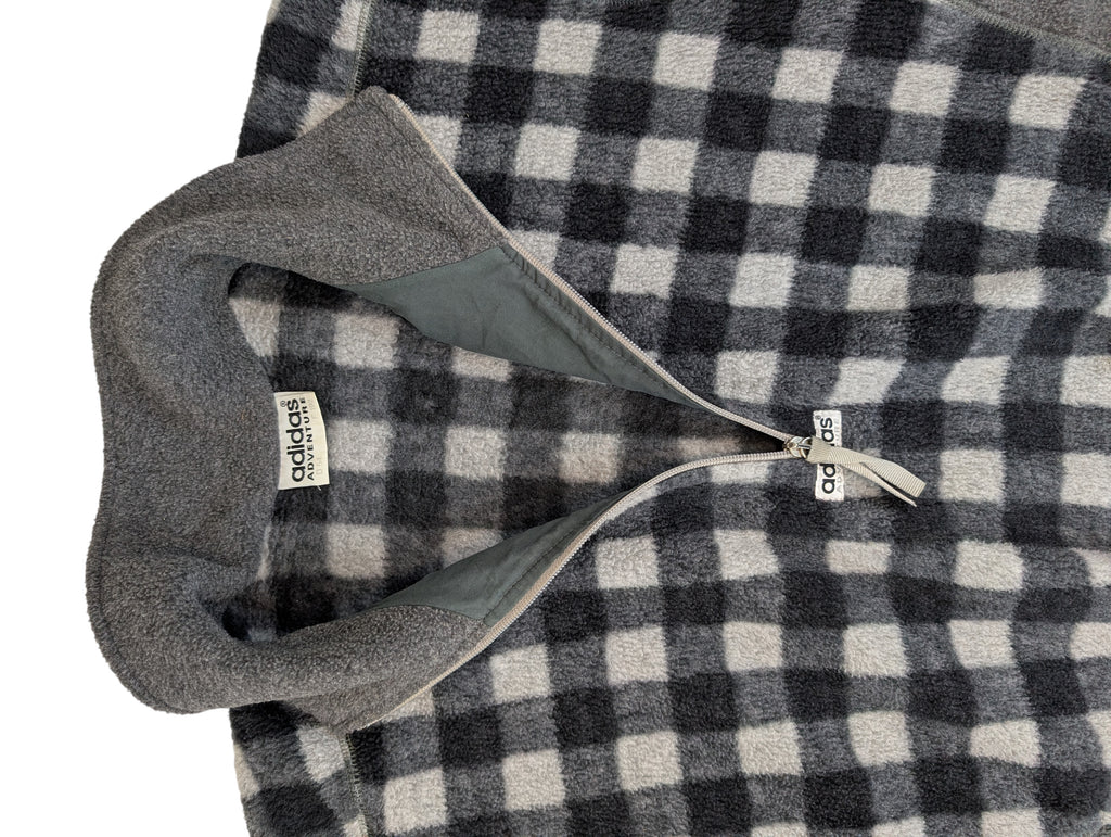 Crazy Adidas Adventure Quarter Zip Polartrec Fleece Vintage bluza w kratkę 90s Polar
