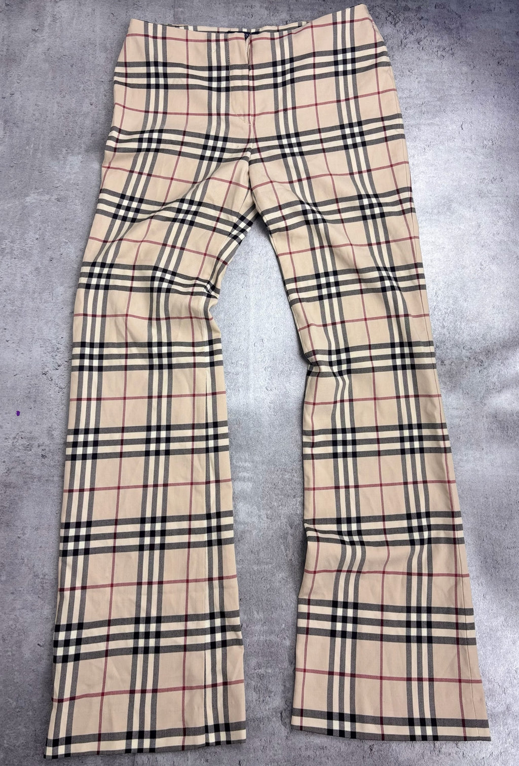 RARE Burberry 100% Wool Flared Pants Premium Designer HighEnd Checkered Spodnie Eleganckie Wełniane