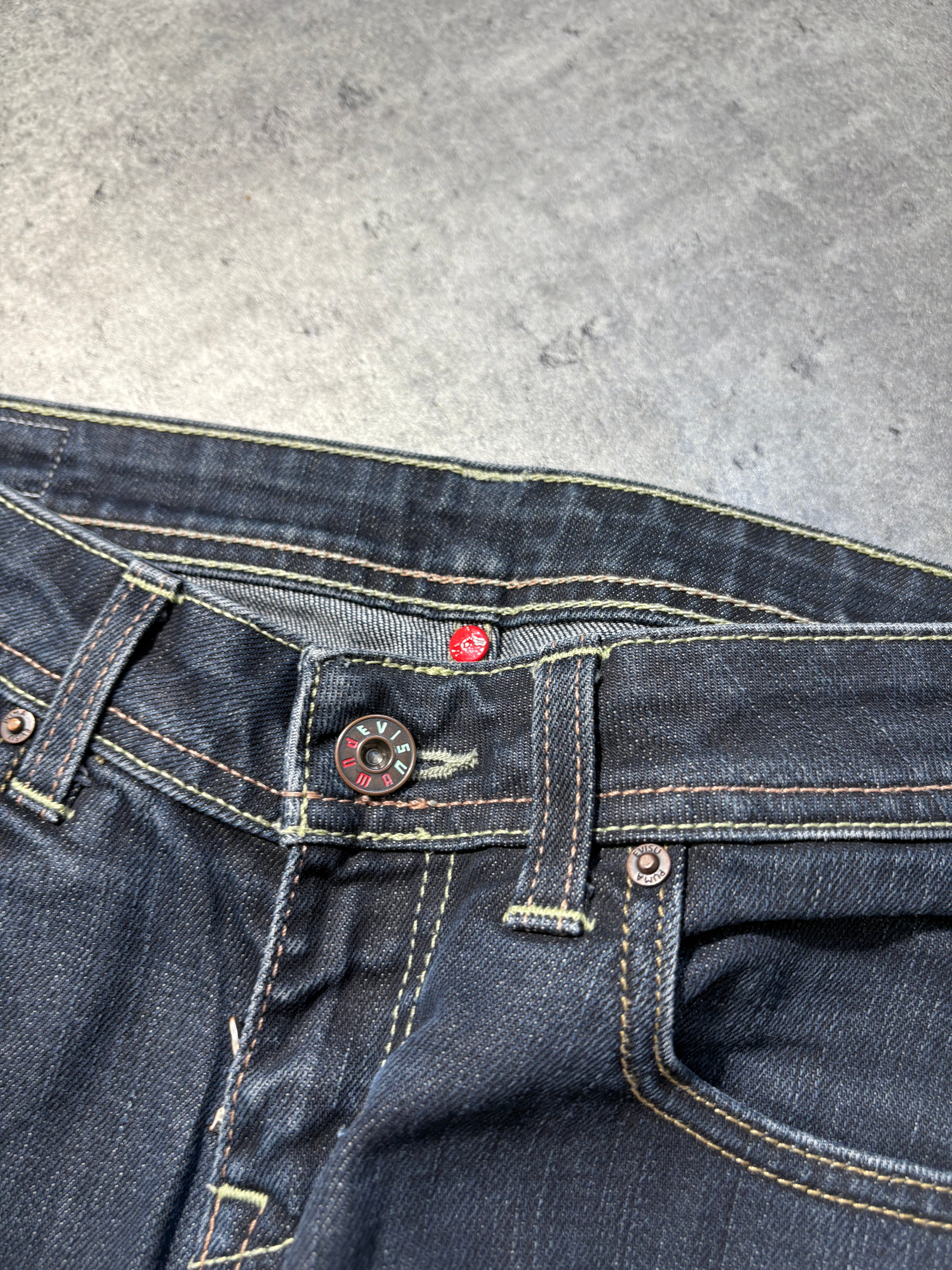 2000s evisu x puma jeans y2k skinny