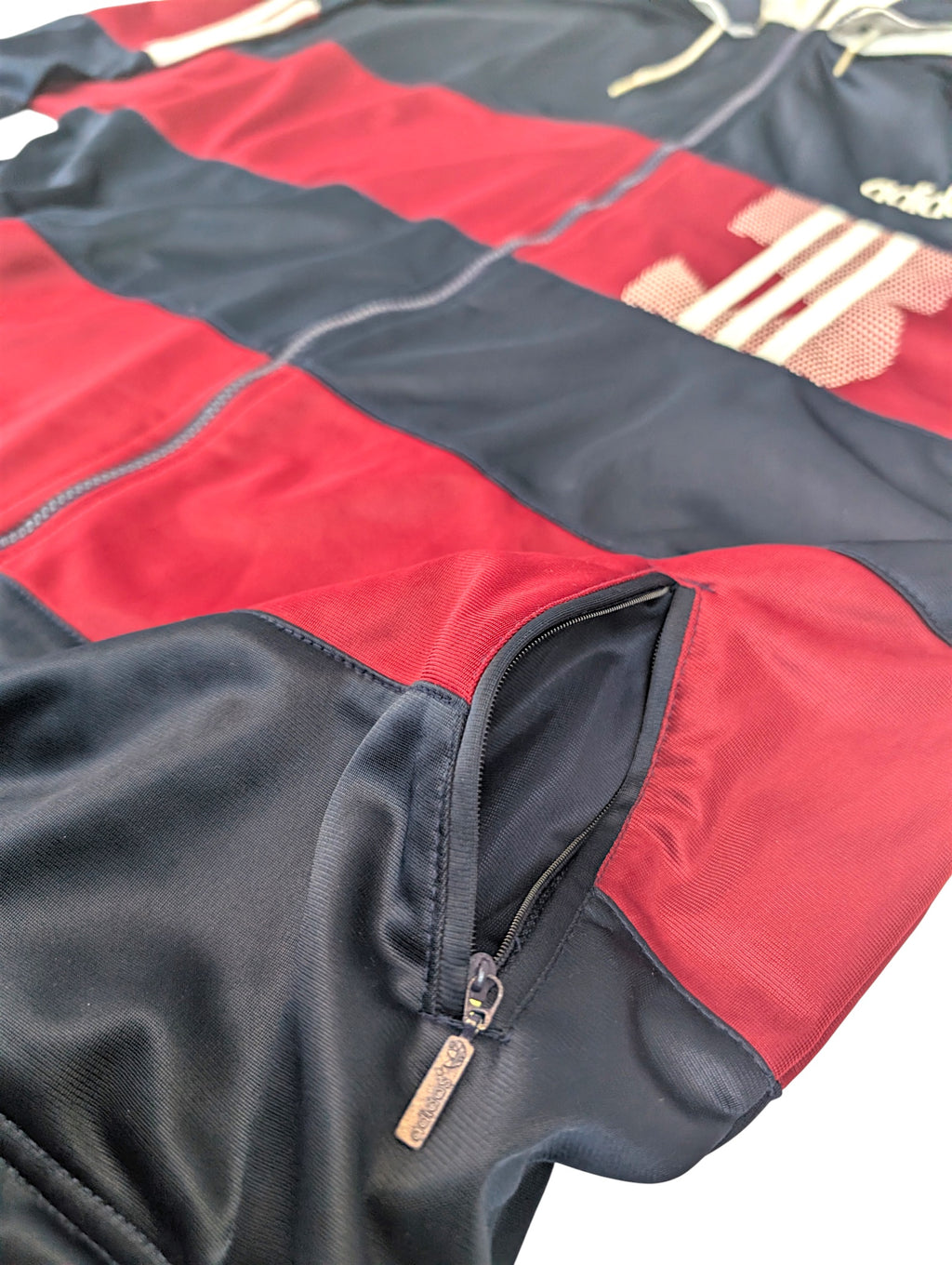 Adidas 90s vintage bluza z kapturem w paski retro oldschool 2000s oversize 2XL