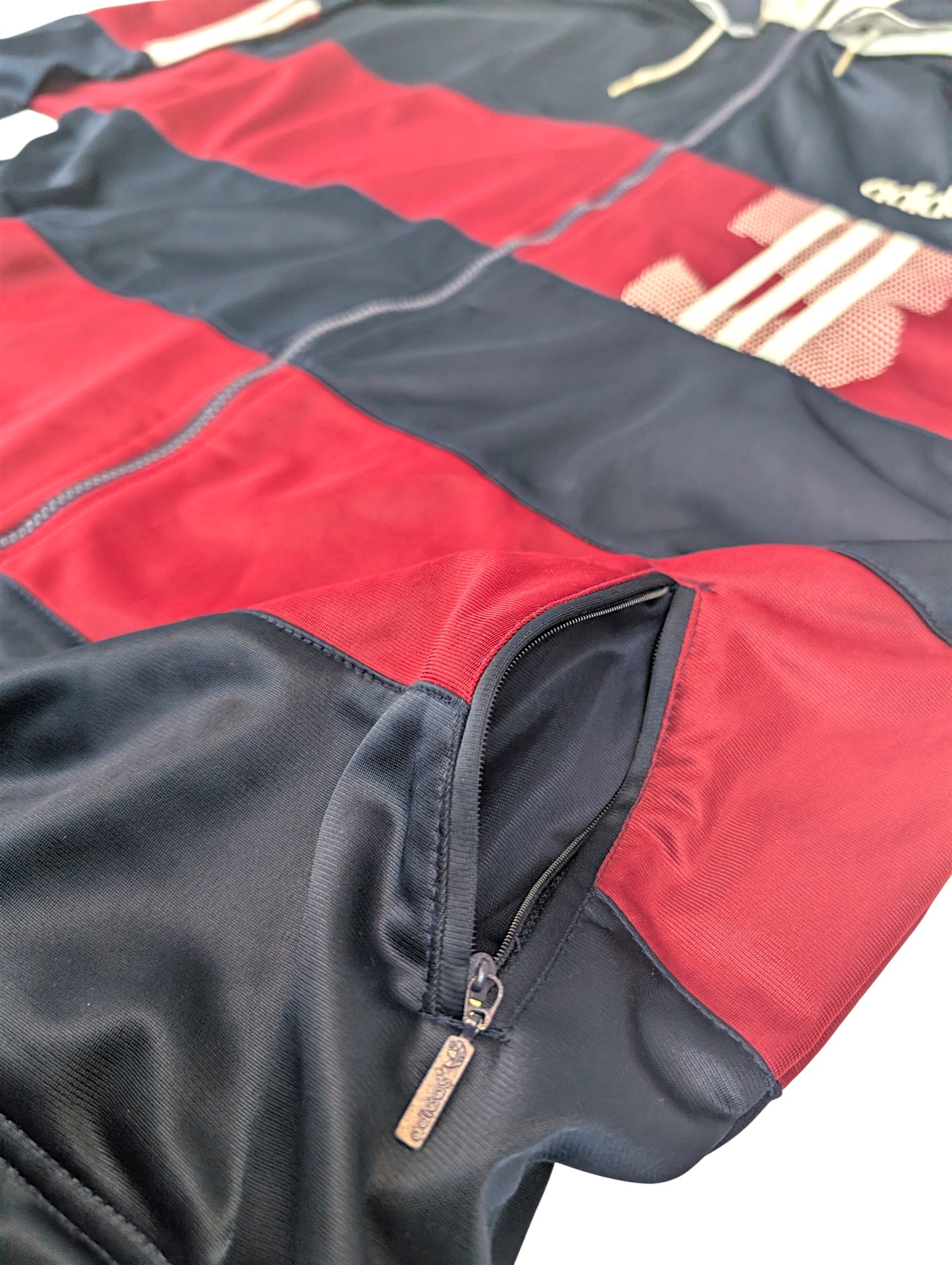 Adidas 90s vintage bluza z kapturem w paski retro oldschool 2000s oversize 2XL