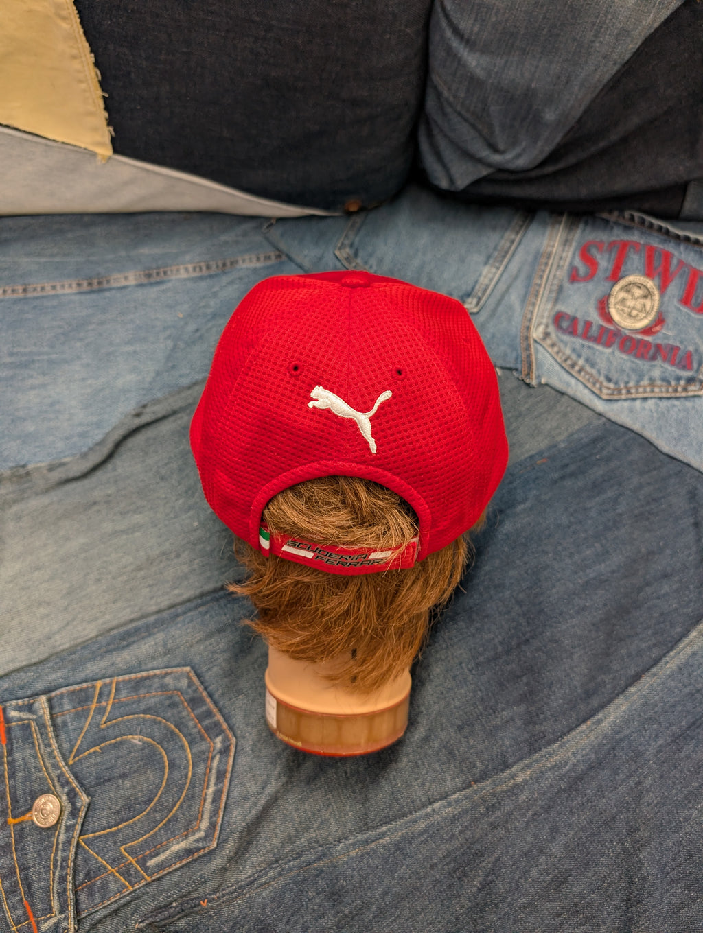 Puma Vintage Ferrari Czerwona Red Czapka z daszkiem dad hat cap racing 2000s
