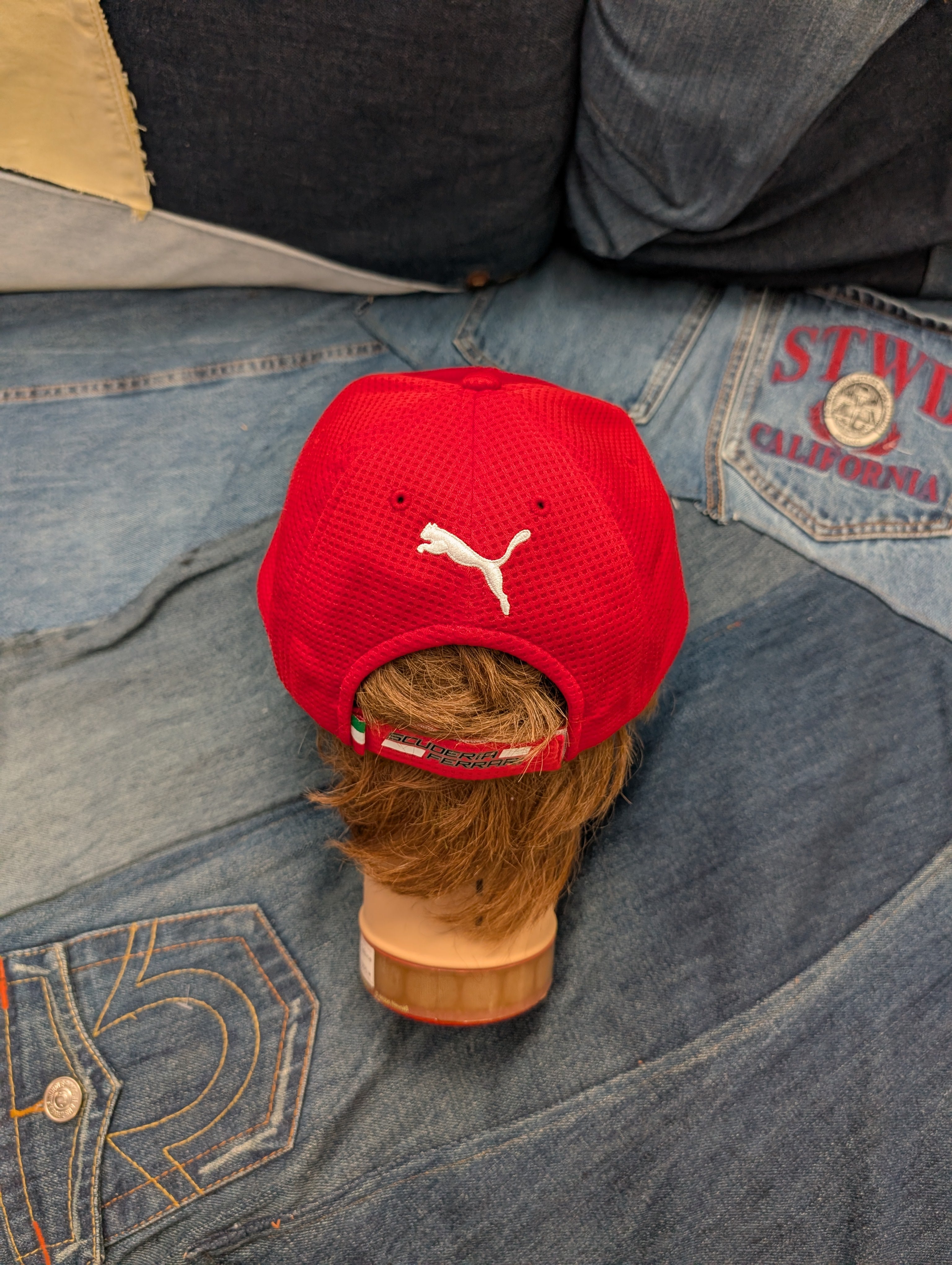 Puma Vintage Ferrari Czerwona Red Czapka z daszkiem dad hat cap racing 2000s