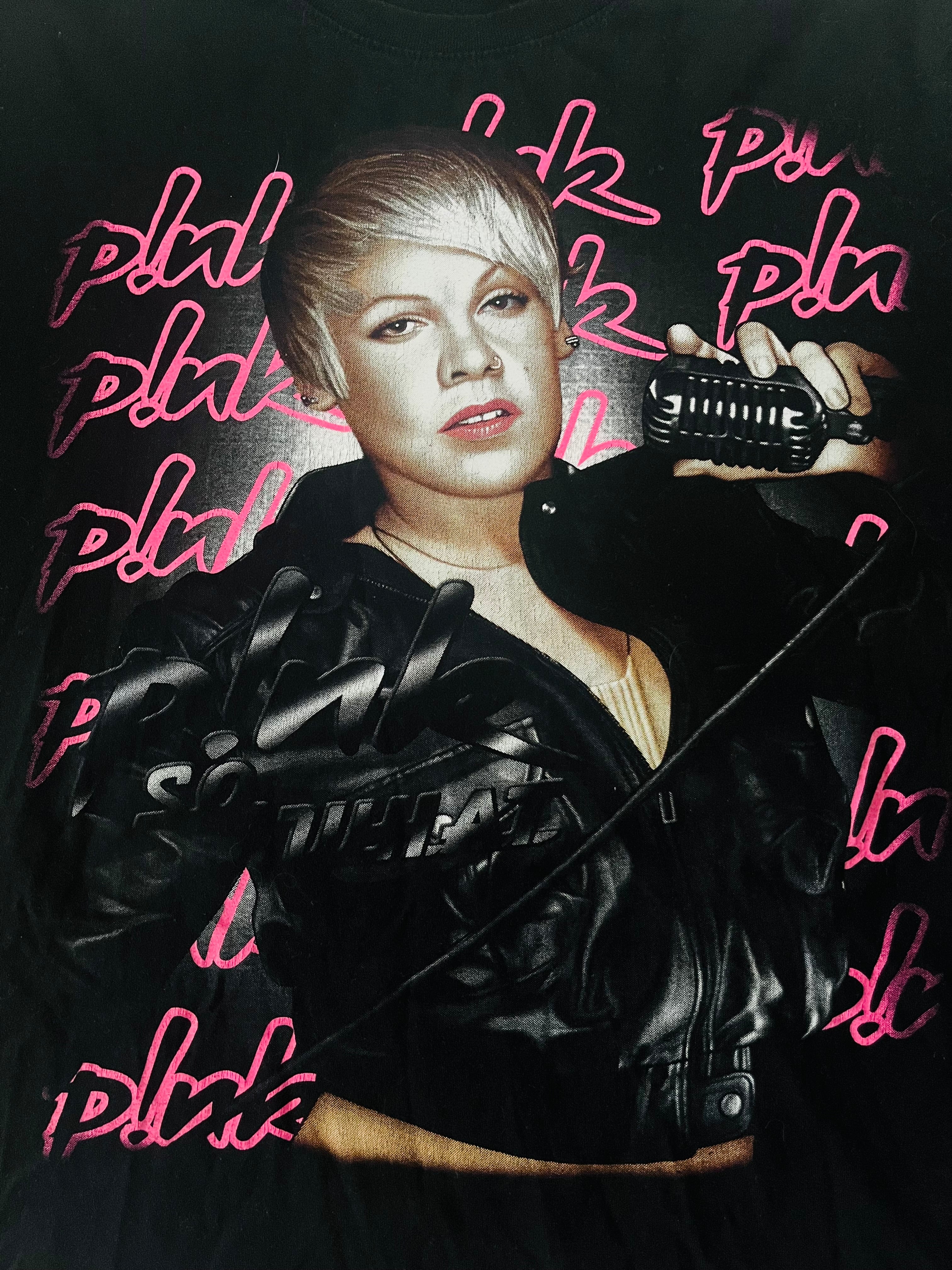 T-shirt Big Print P!nk Pink music merch band tee 2008 Thunder Plus Tour koszulka muzyczna