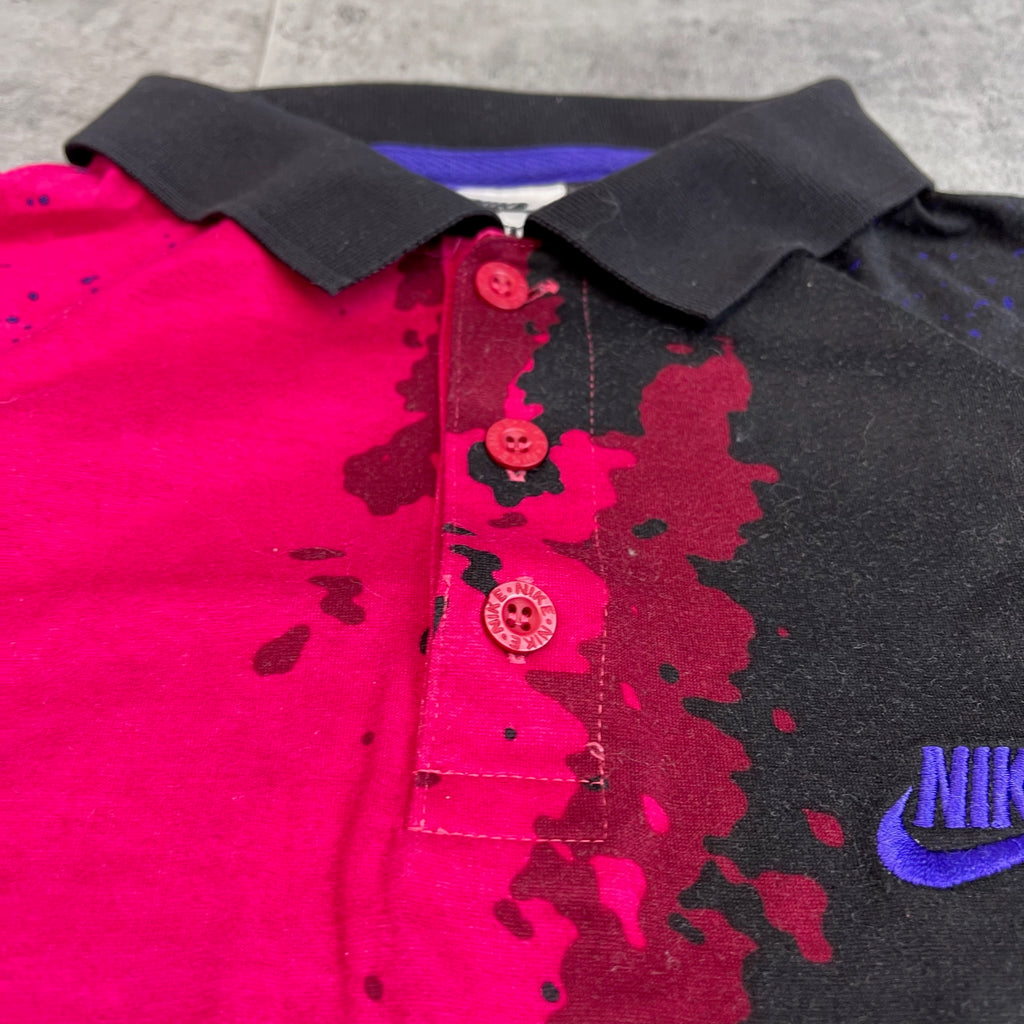 Andre Agassi Court Challenge Vintage 90s Nike Polo Shirt Lava
