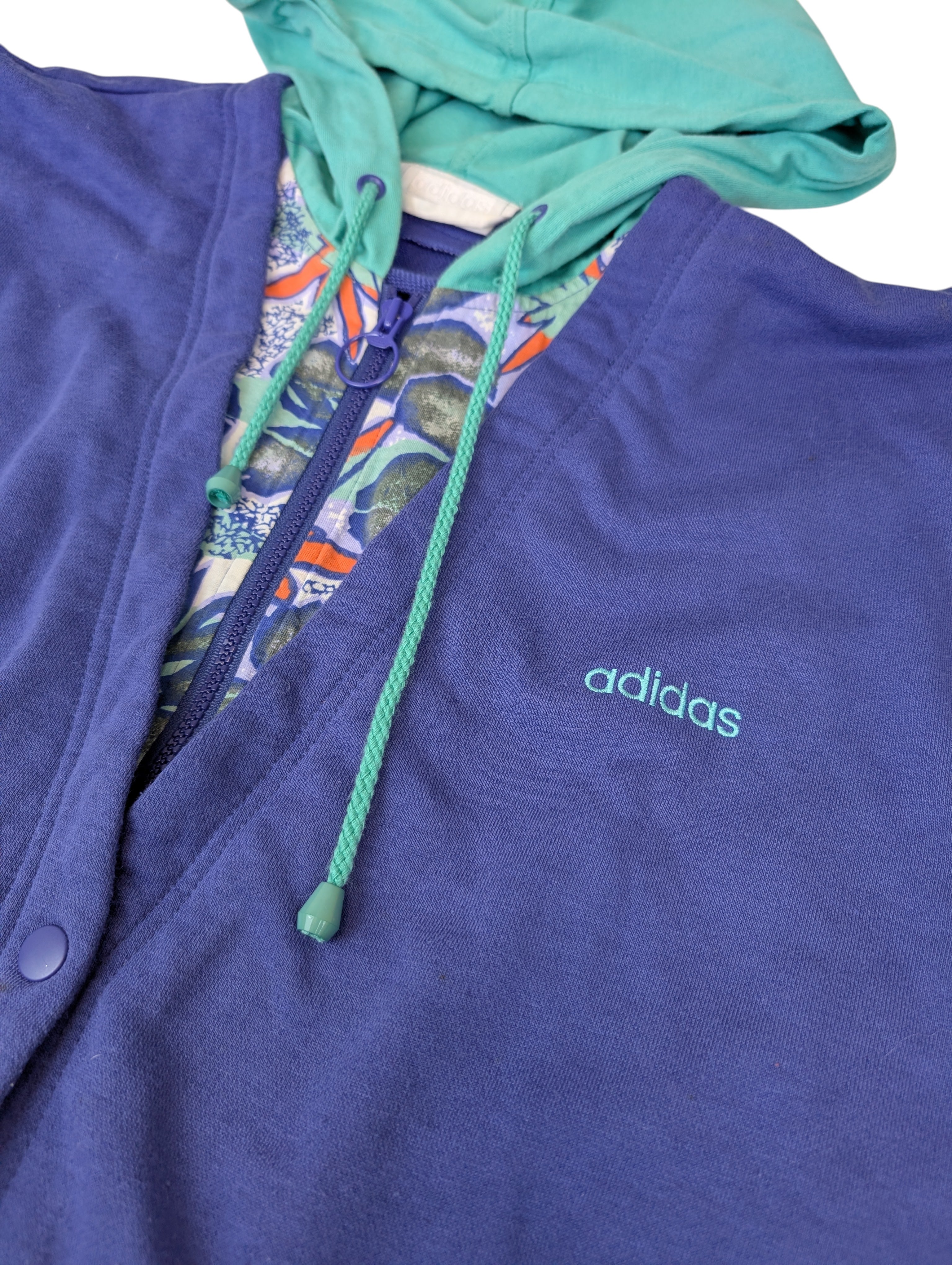 80s Adidas Bluza Kurtka Bomberka w kwiatki Vintage Rare Oldschool