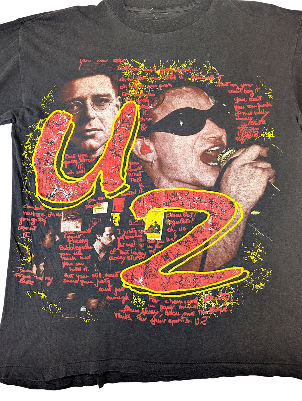 U2 Vintage Band 90s Single Stiched Rap Tee Koszulka z nadrukiem muzyka koncertowa