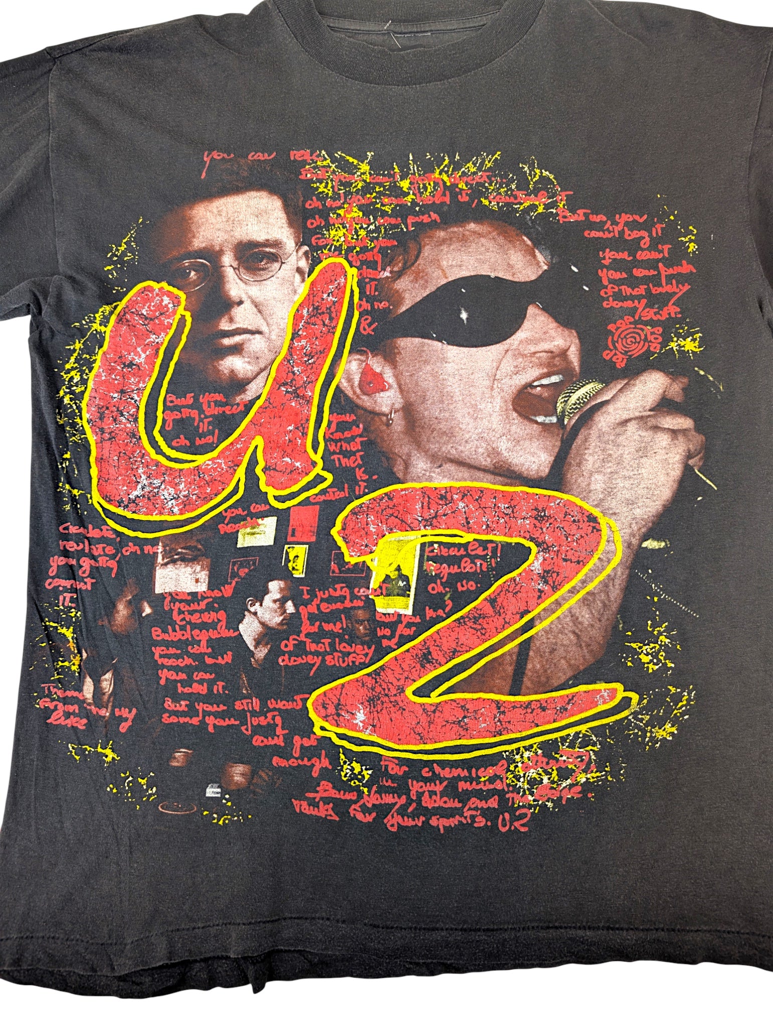 U2 Vintage Band 90s Single Stiched Rap Tee Koszulka z nadrukiem muzyka koncertowa