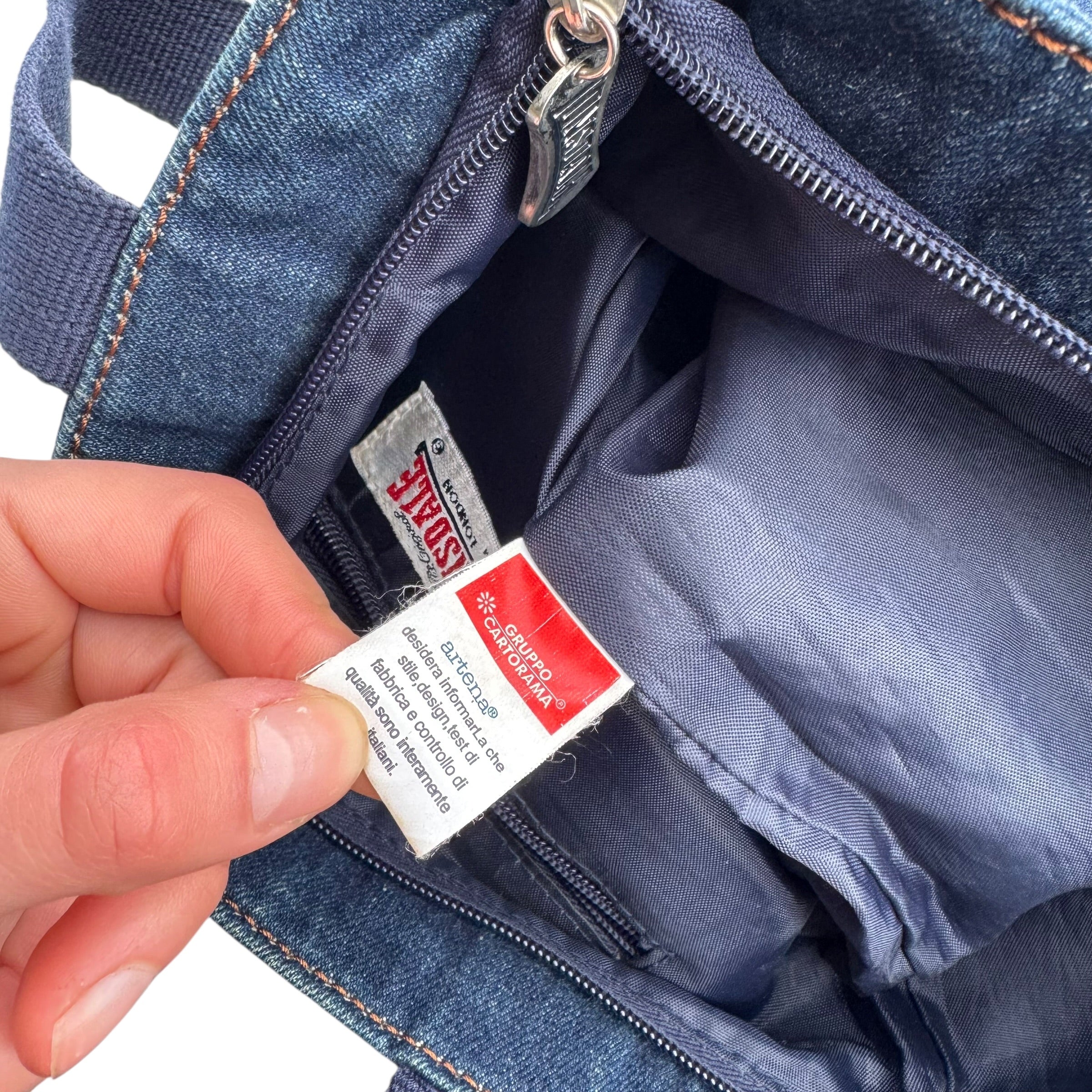 Lonsdale vintage torba jeansowa torebka y2k błyszcząca retro bling Britney Spears