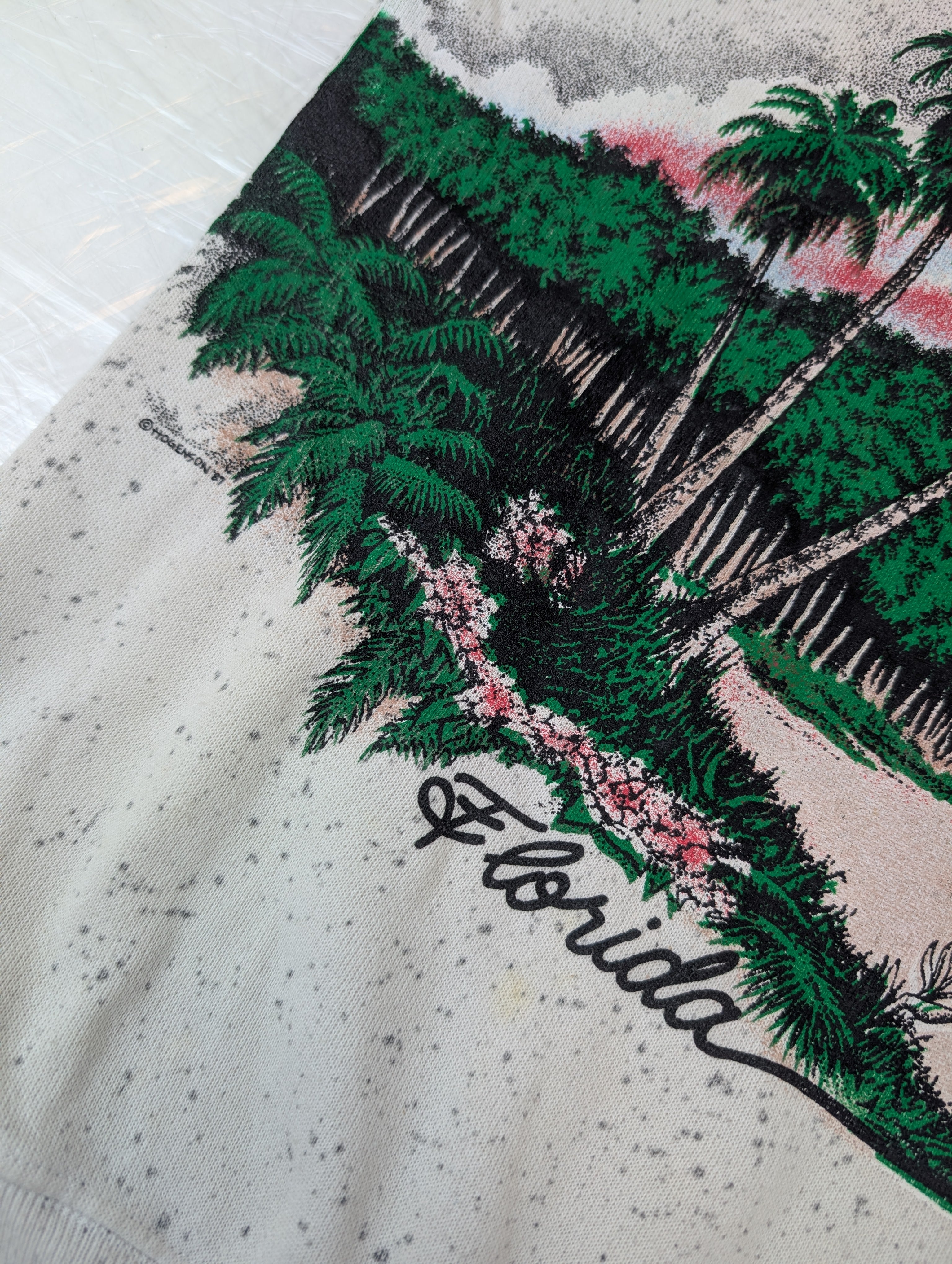 1987 Florida All Over Print AOP Vintage Graphic Pullover Sweatshirt American Souvenir