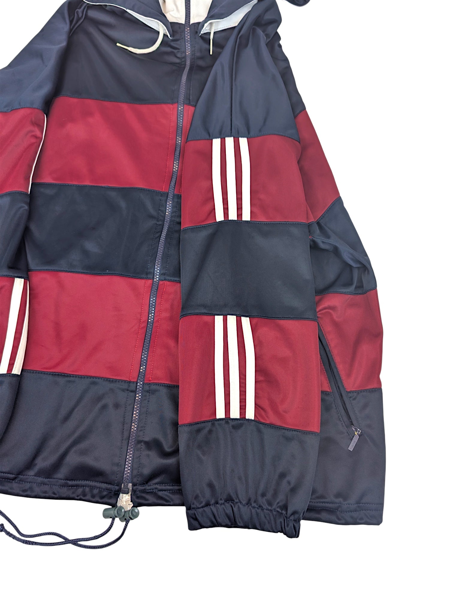 Adidas 90s vintage bluza z kapturem w paski retro oldschool 2000s oversize 2XL