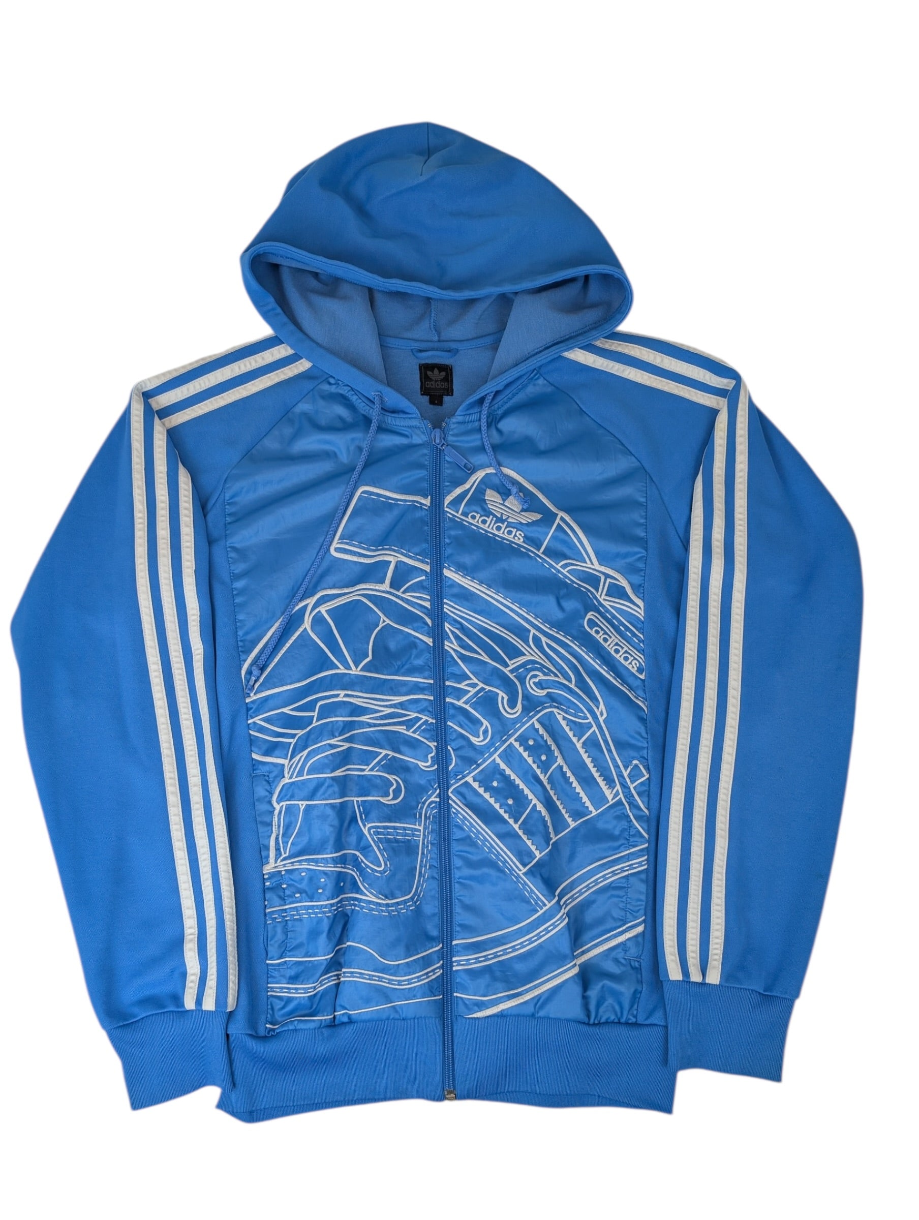 Adidas Forum Big Graphic y2k bluza z kapturem rozpinana vintage