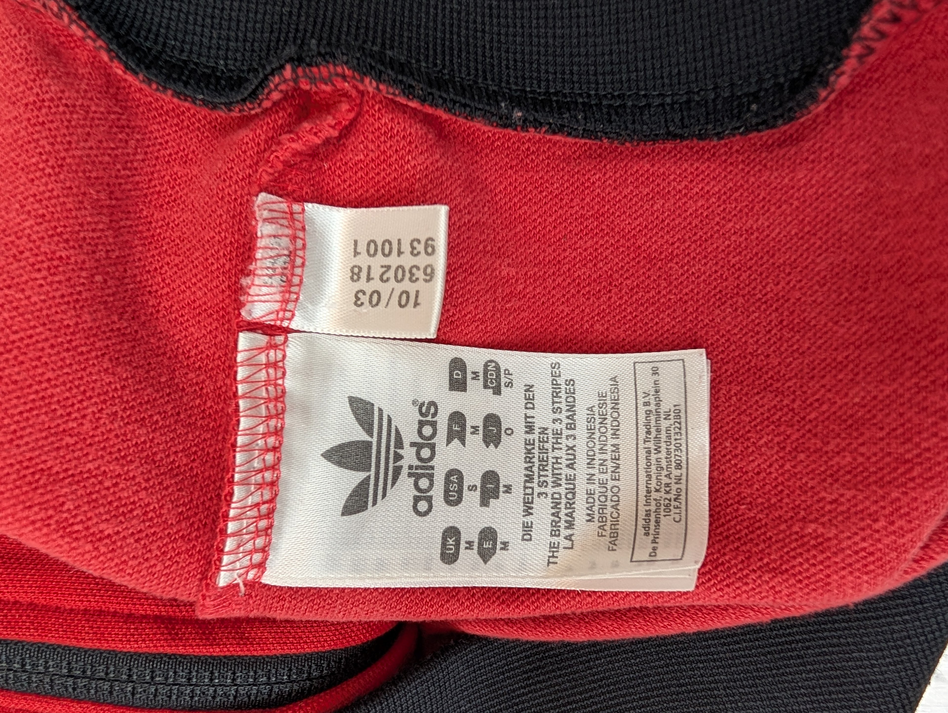 Adidas Red Black Tracksuit Jacket bluza rozpinana dresowa y2k vintage klasyczna minimalistyczna