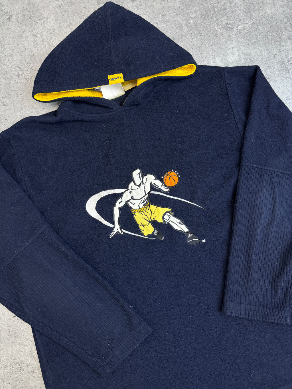 And1 and one y2k bluza sherpa z kapturem vintage 2000s koszykarska