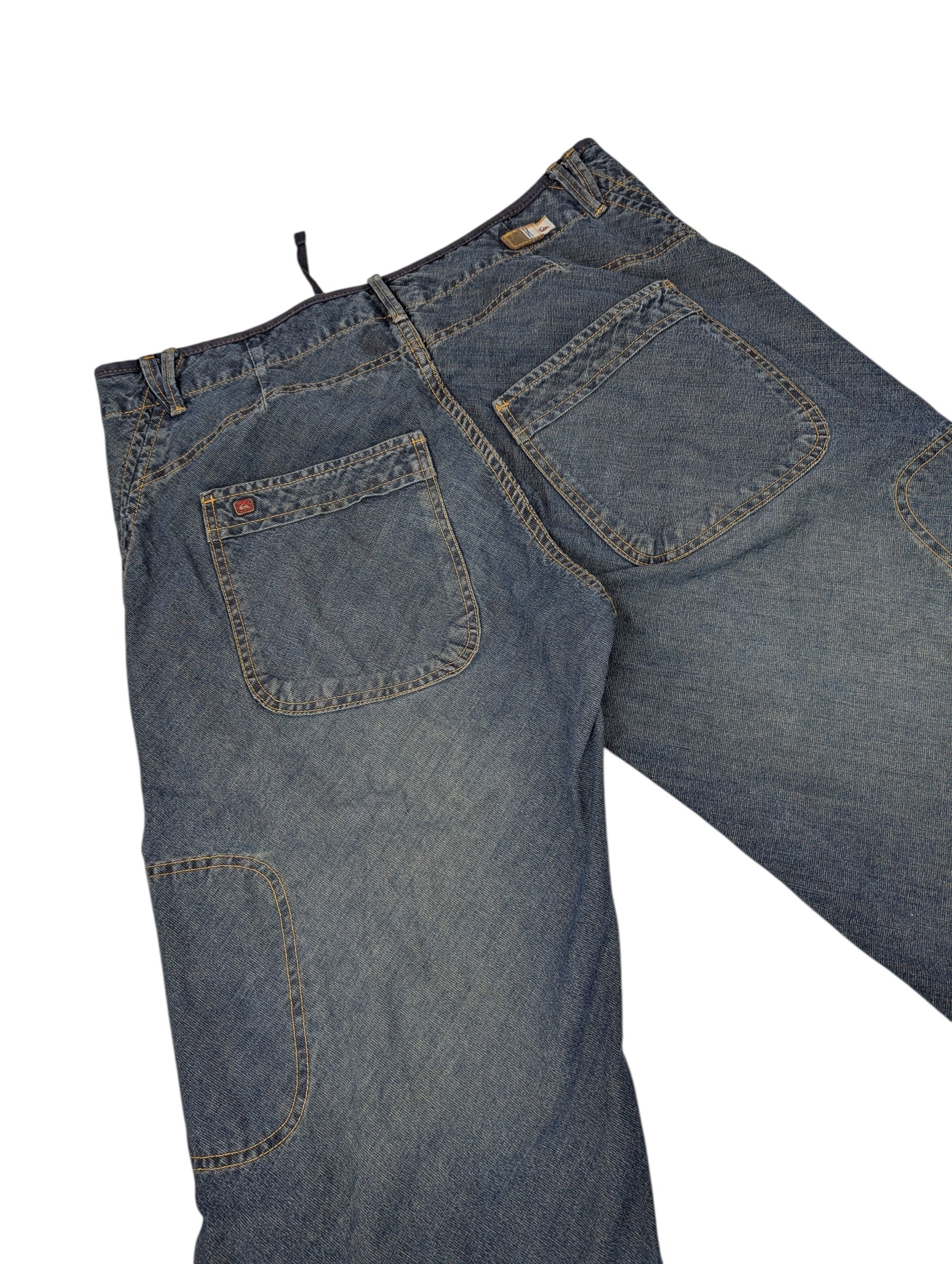 Quiksilver 90s 2000s Vintage Baggy Ciemne Jeansy spodnie jeansowe
