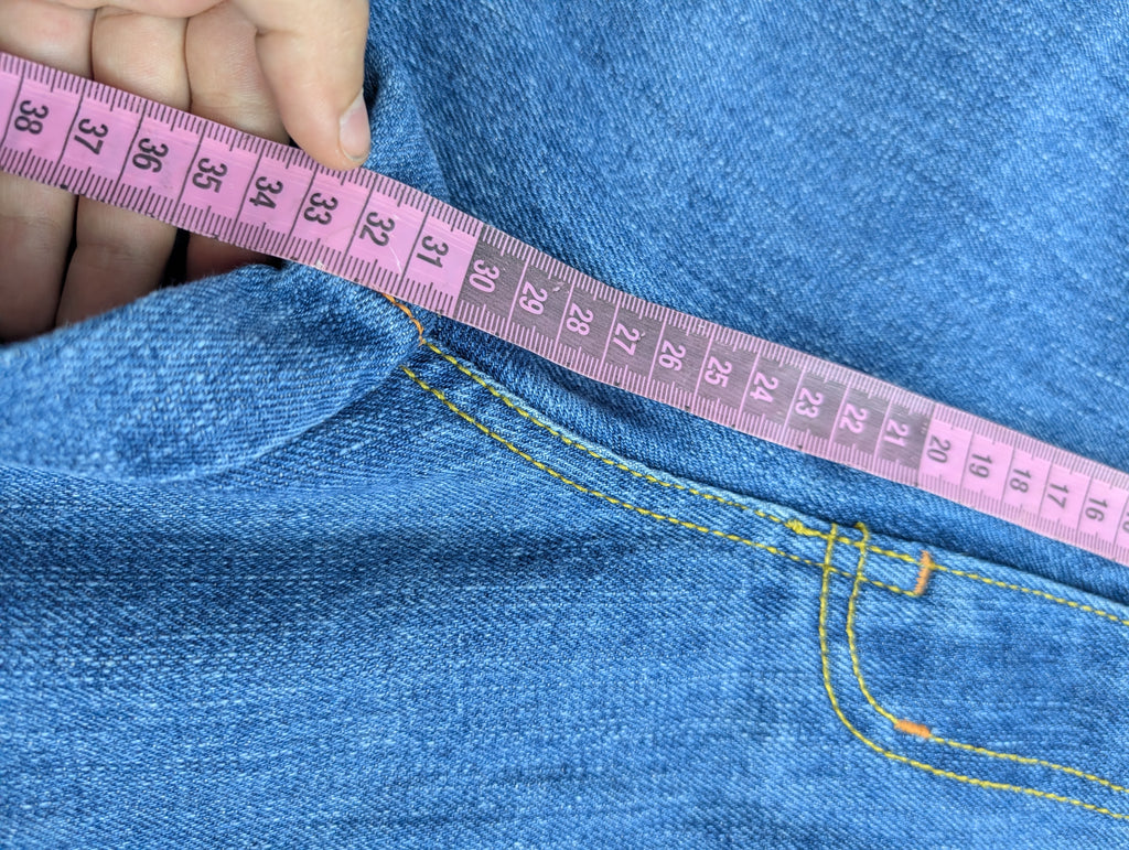 Raw Blue Dollar Sign Graphic Baggy Y2K Vintage Jeans Loose Fit HipHop RARE
