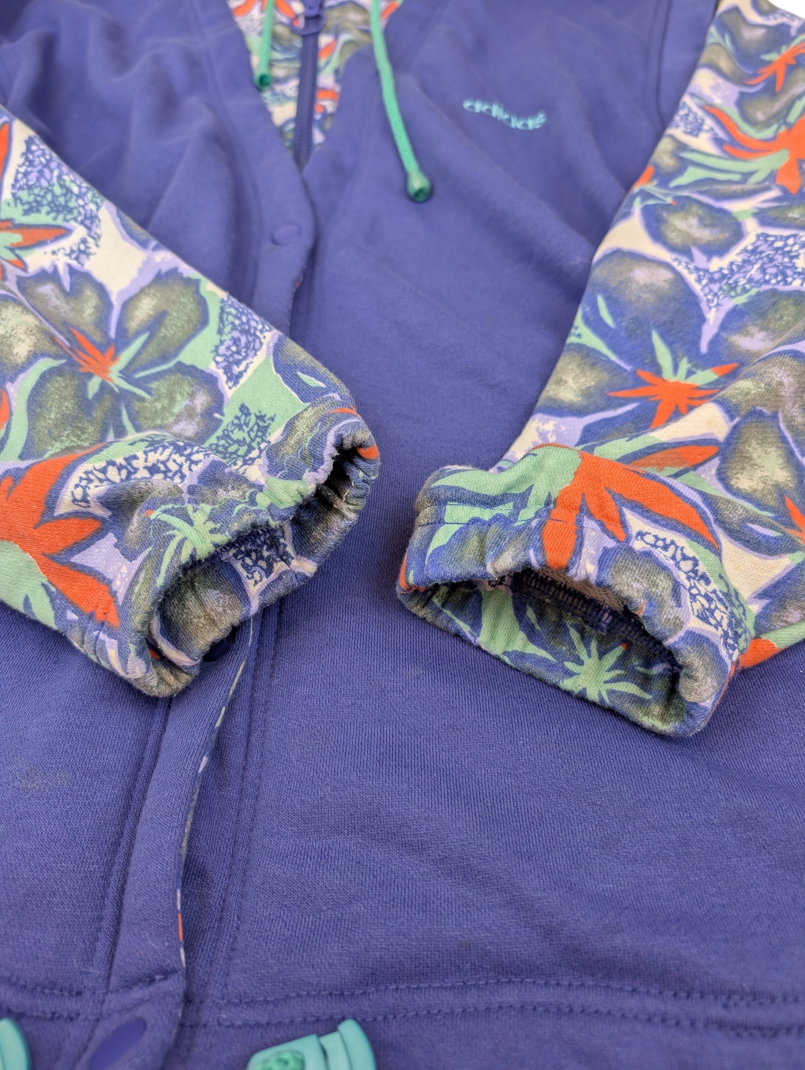 80s Adidas Bluza Kurtka Bomberka w kwiatki Vintage Rare Oldschool