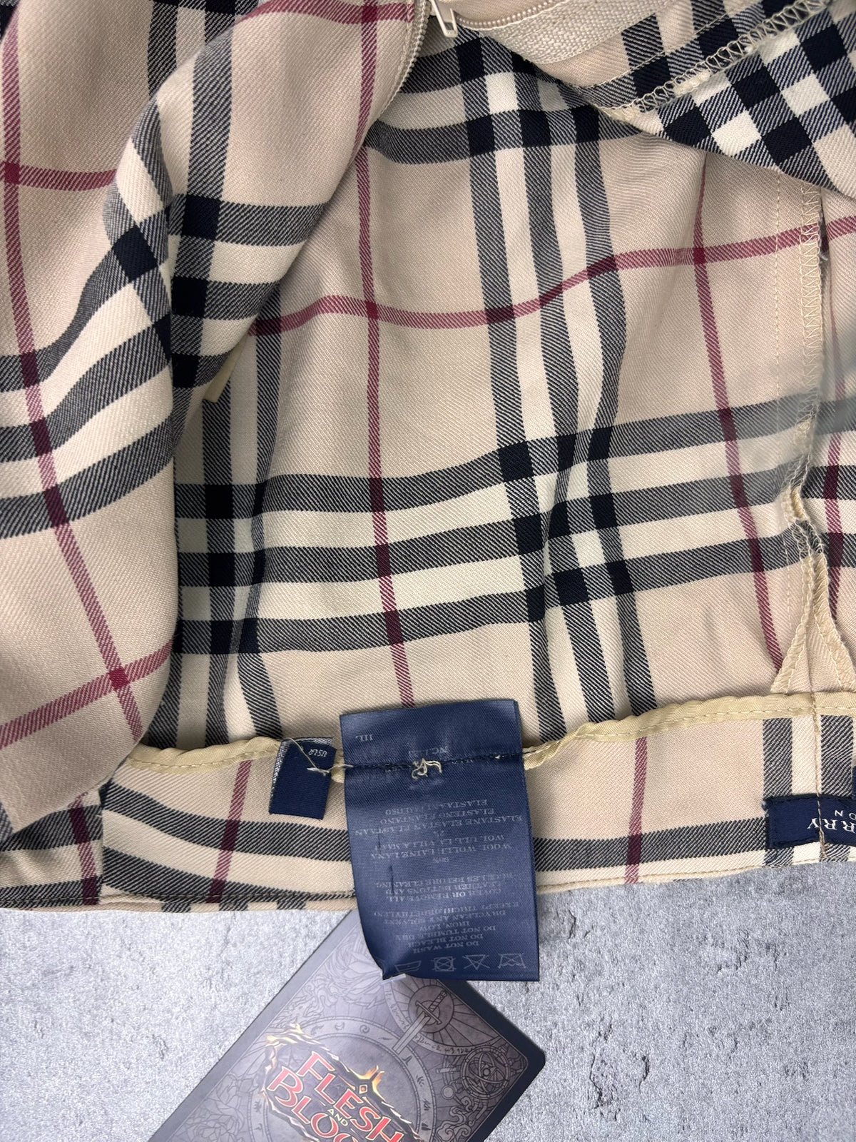 RARE Burberry 100% Wool Flared Pants Premium Designer HighEnd Checkered Spodnie Eleganckie Wełniane
