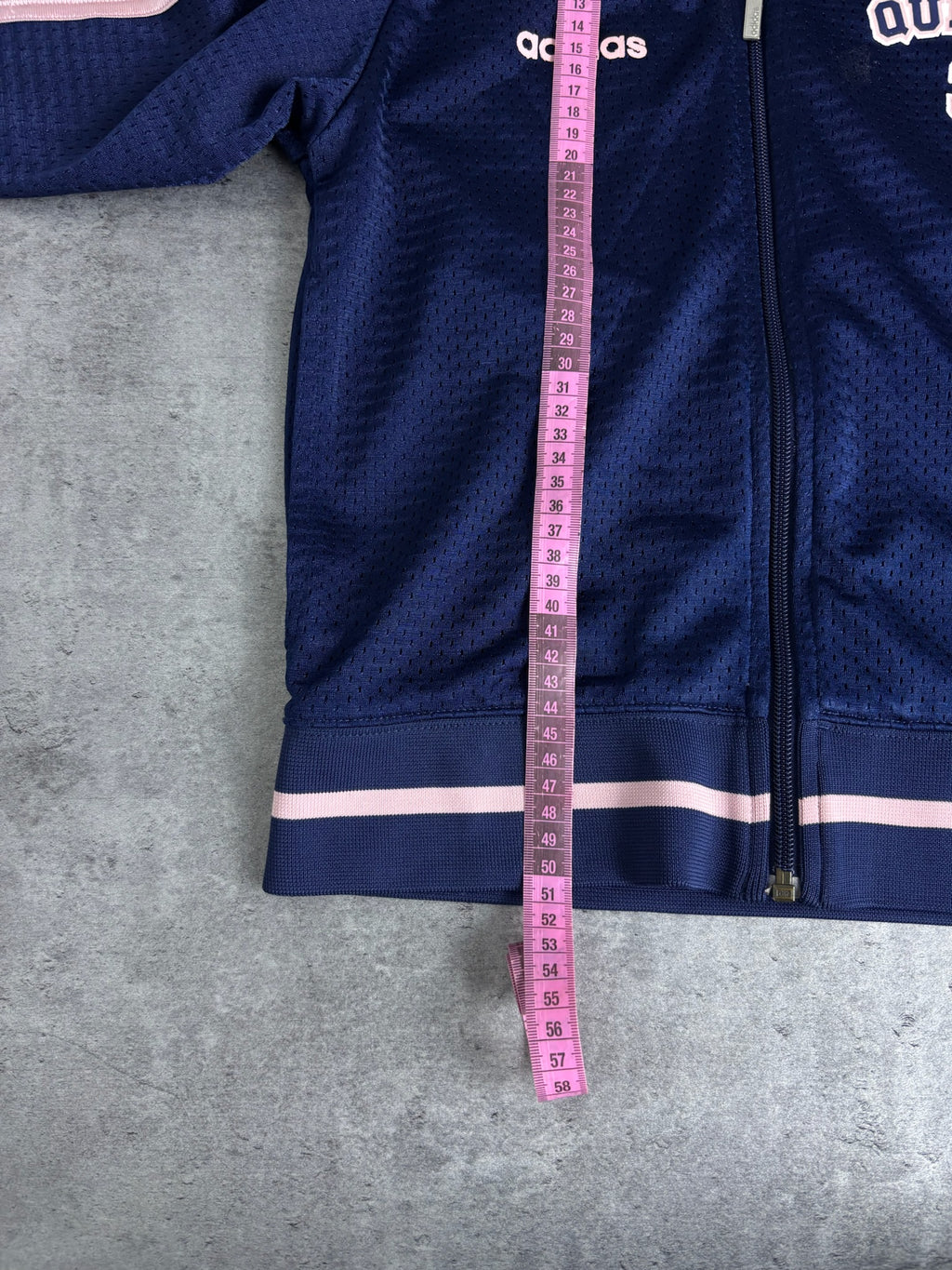2004 Adidas Queens Vintage Tracksuit Jacket Jersey Mesh