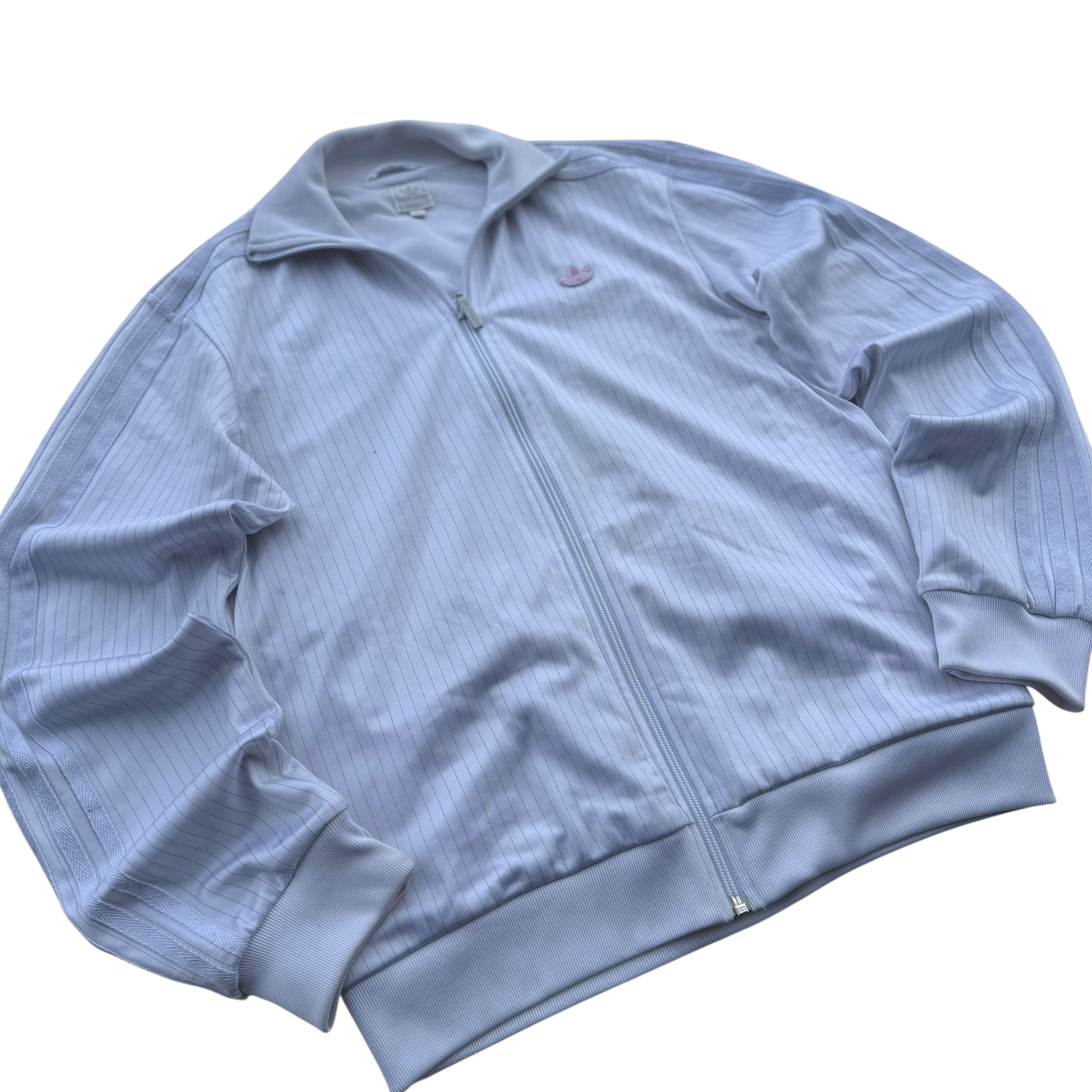 Adidas 2008 White Stripped Tracksuit Jacket bluza dresowa vintage y2k rozpinana