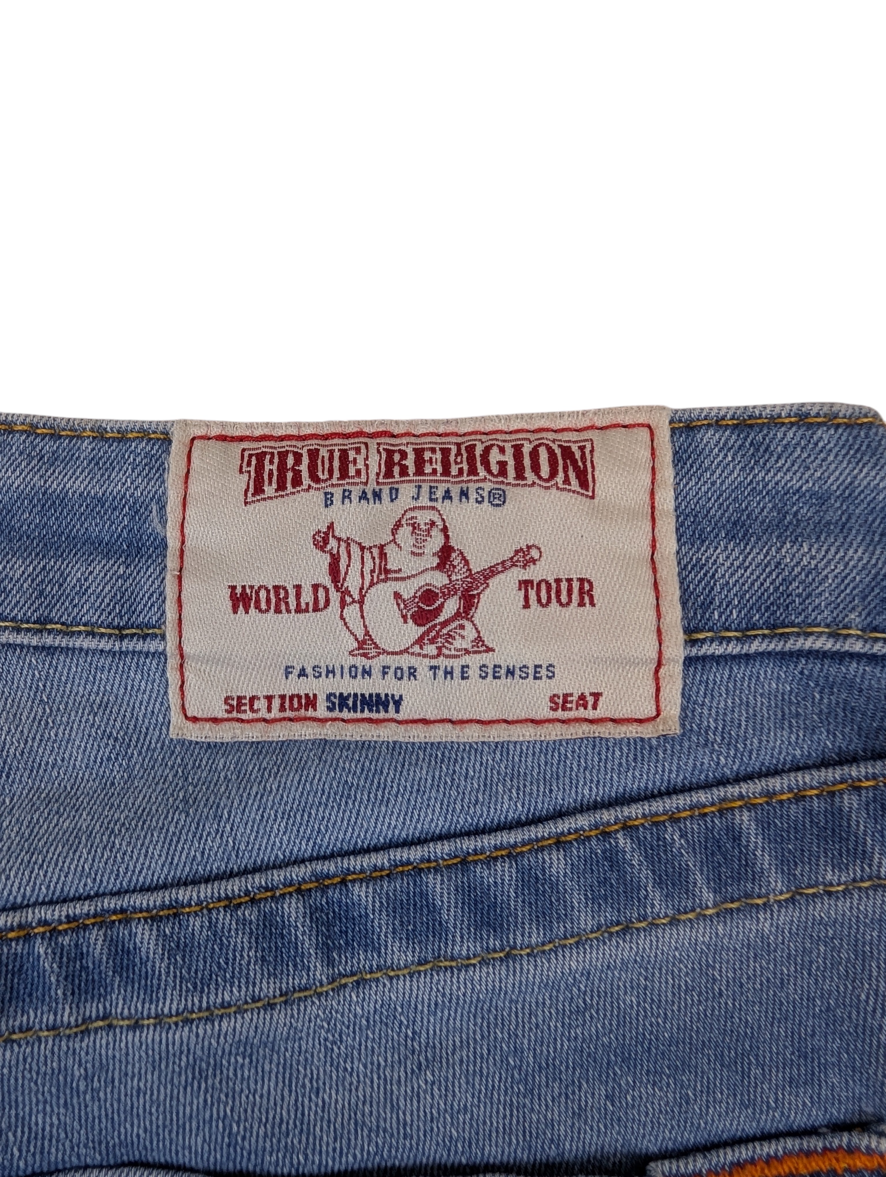True religion błękitne skinny rurki spodnie jeansowe jeansy