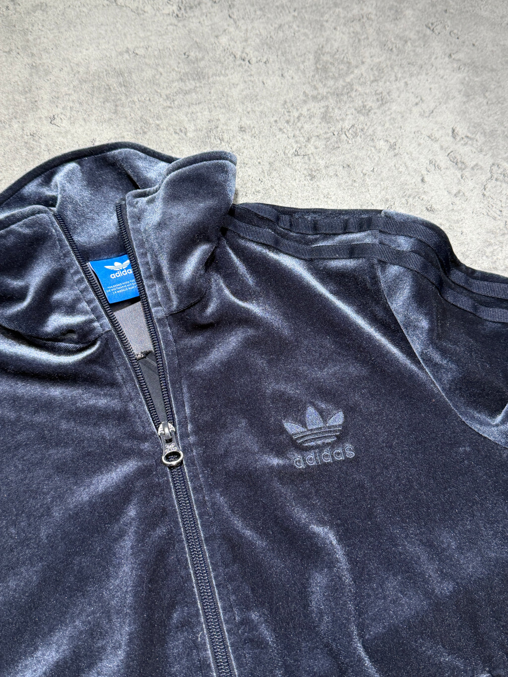 2000s Adidas orginals zip hoodie welurowa bluza welur