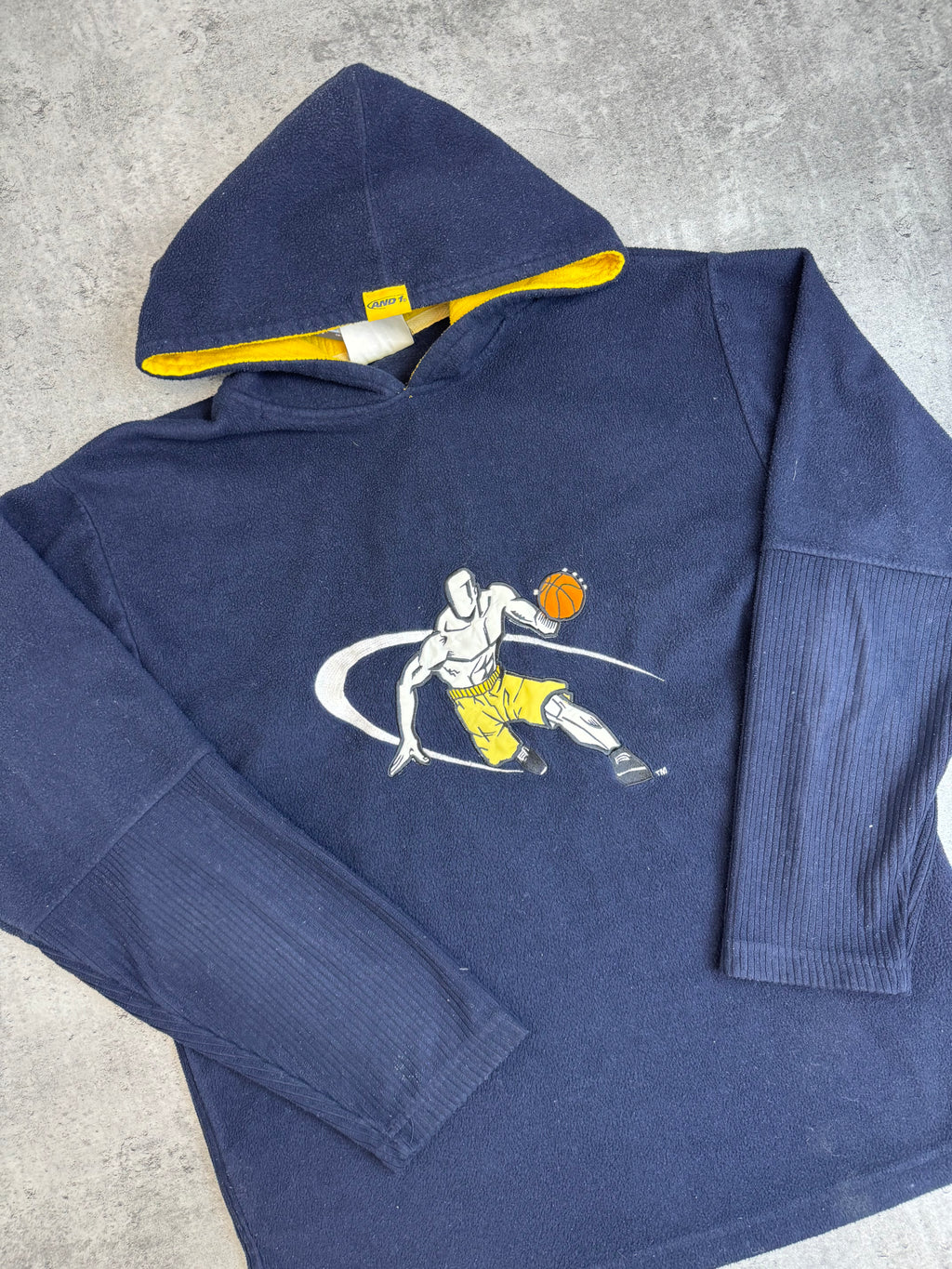 And1 and one y2k bluza sherpa z kapturem vintage 2000s koszykarska
