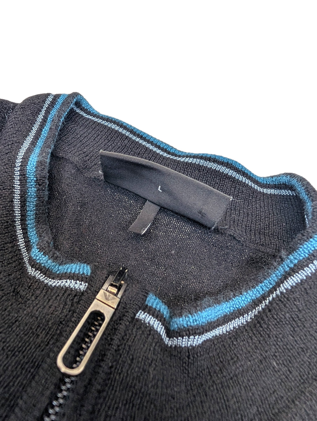 Emporio Armani Virgin Wool Old Money Preppy Rozpinany Wełniany Sweter Luksusowy