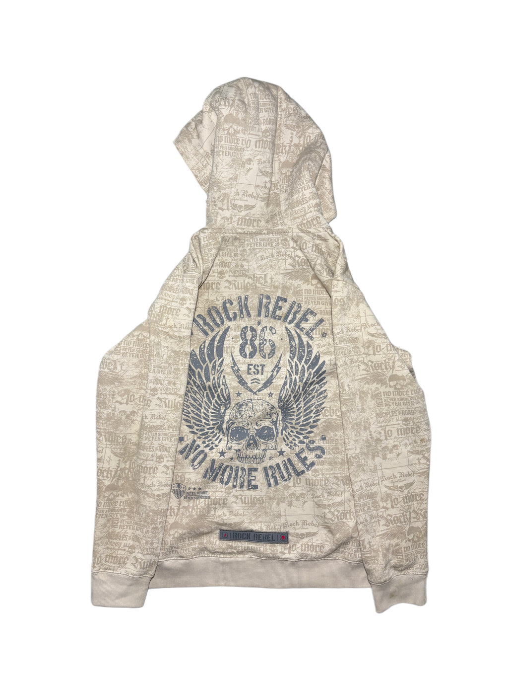 2000s Rock Rebel zip up hoodie bluza ropzinana metal affliction style skull