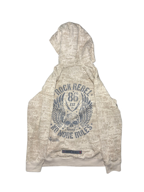 2000s Rock Rebel zip up hoodie bluza ropzinana metal affliction style skull