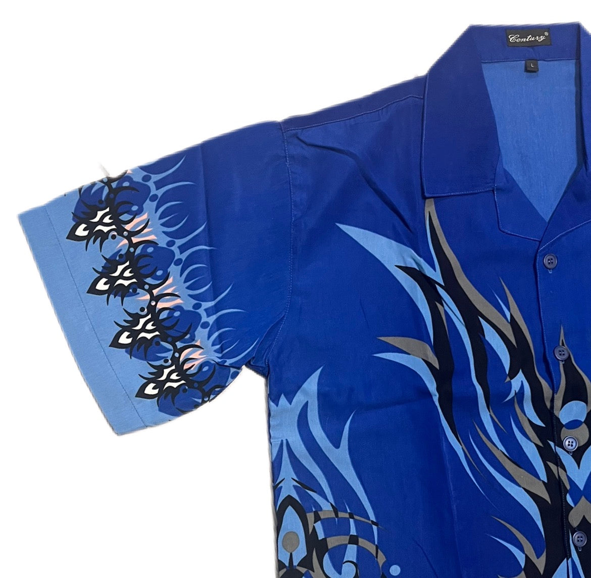 Y2K 2000s Tribal Button Up Shirt Japan Style Fullprint Ricky Style Trailer Park Boys Oldschool wakacyjna koszula z krótkim rękawem